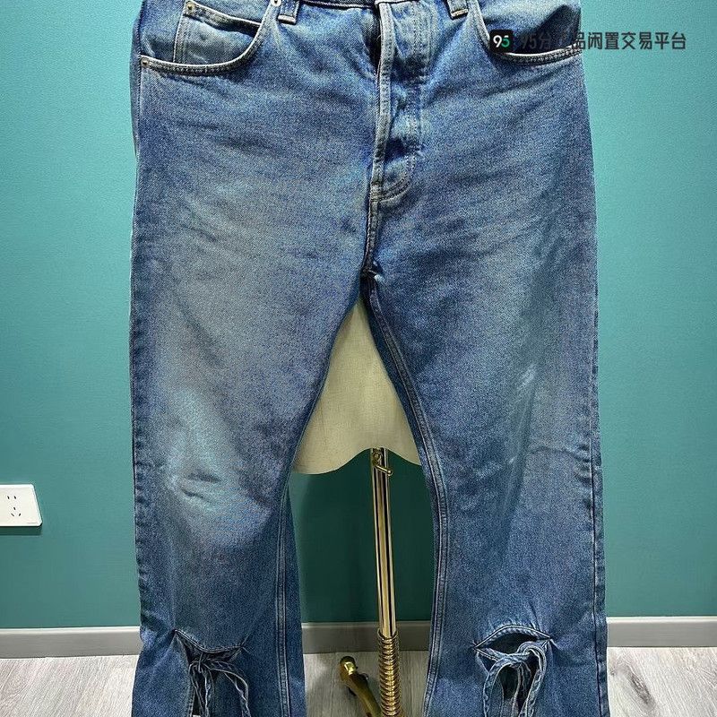 Loewe LOEWE Washed Denim Jeans with Logo Leather Patch Size US 30 / EU 46 - 4 Thumbnail