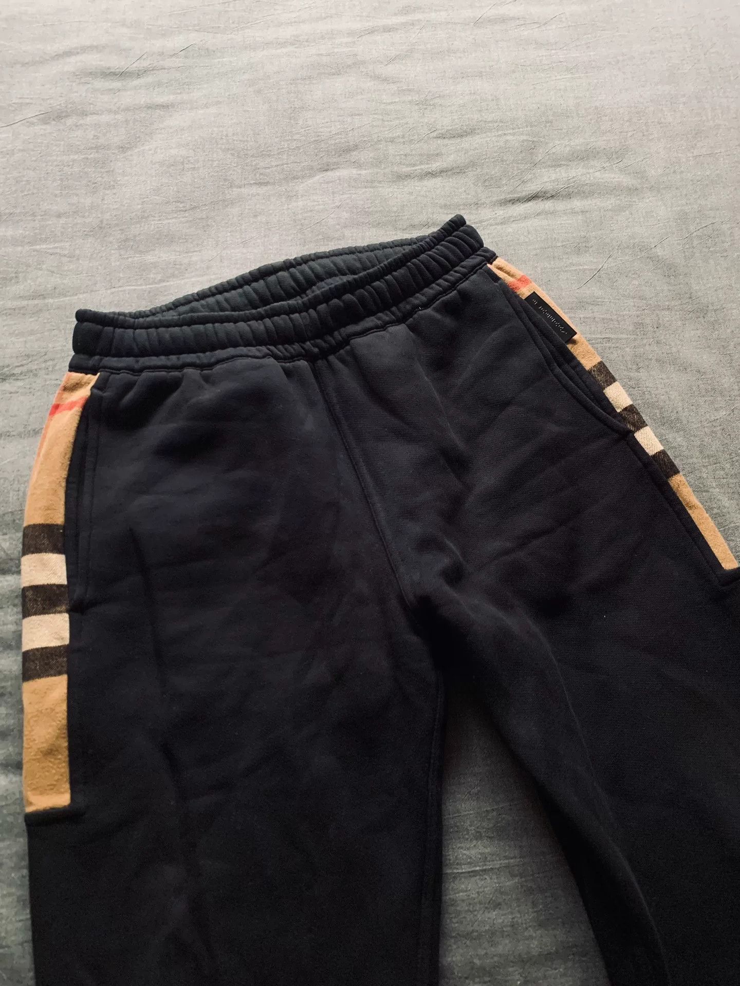 Burberry Burberry Side Logo Classic Check Spliced Sweatpants Size US 31 - 3 Thumbnail