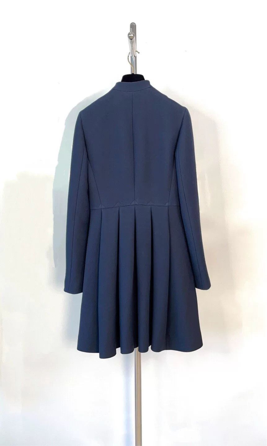Dior Dior Navy Wool Silk Long Dress Coat Size XXS / US 00 / IT 34 - 2 Thumbnail