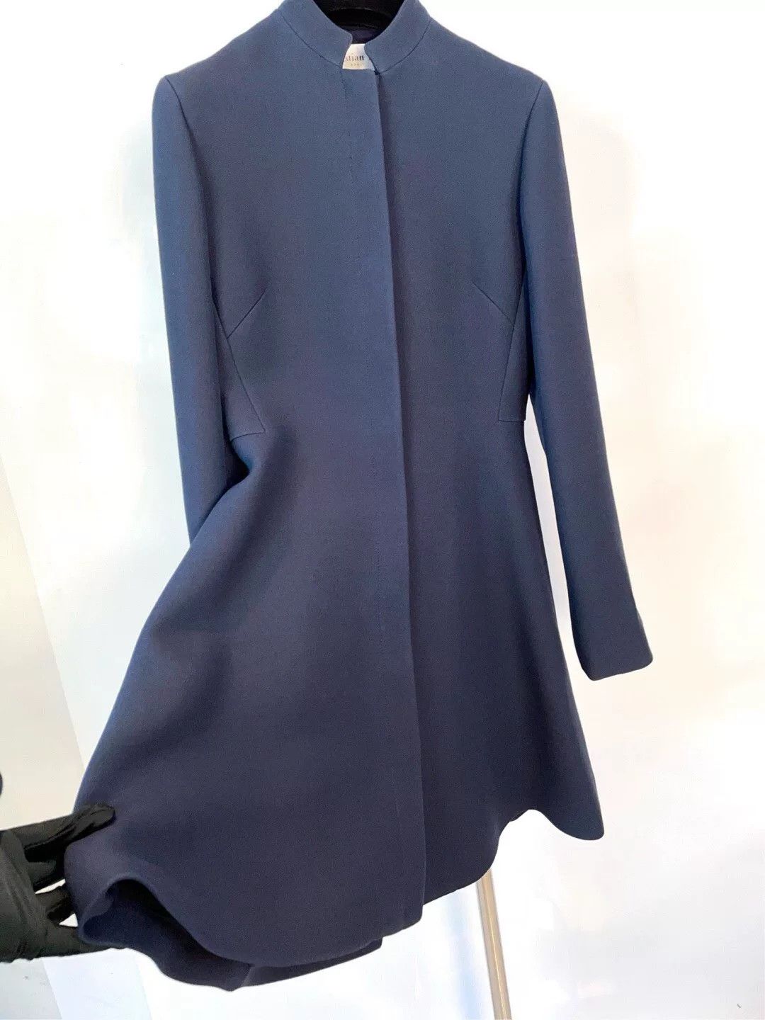 Dior Dior Navy Wool Silk Long Dress Coat Size XXS / US 00 / IT 34 - 7 Thumbnail