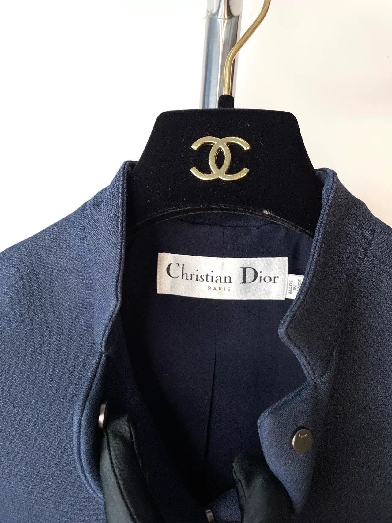 Dior Dior Navy Wool Silk Long Dress Coat Size XXS / US 00 / IT 34 - 8 Thumbnail