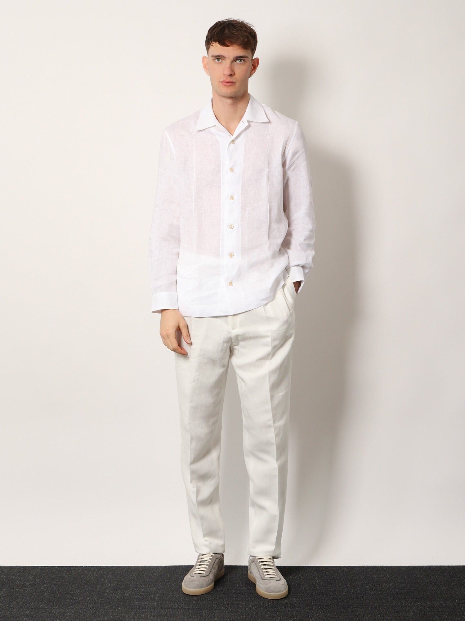 Brunello Cucinelli Easy Fit Linen Shirt Size US L / EU 52-54 / 3 - 4 Thumbnail