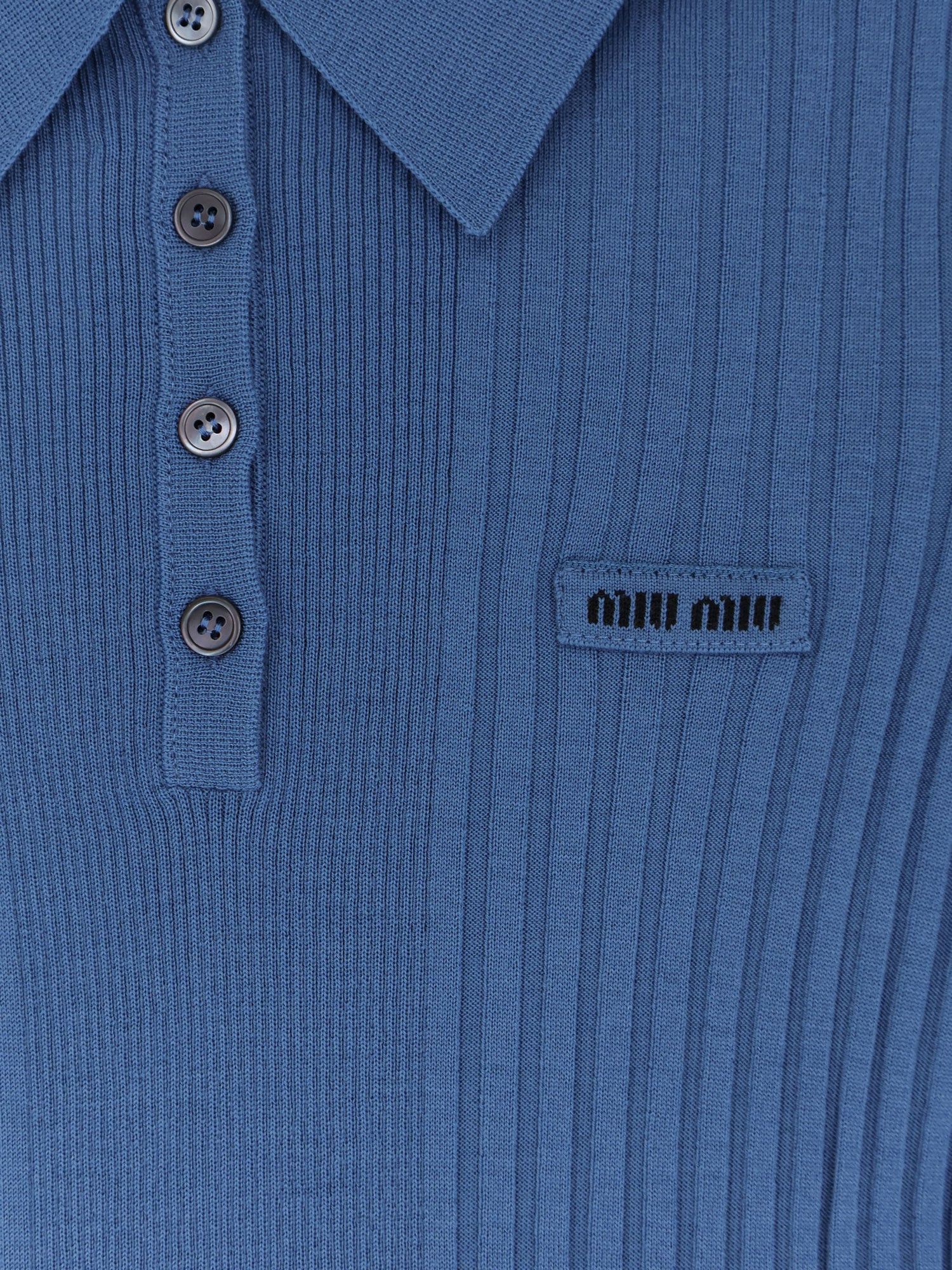 Miu Miu Virgin Wool Polo Shirt Size XS / US 0-2 / IT 36-38 - 3 Thumbnail
