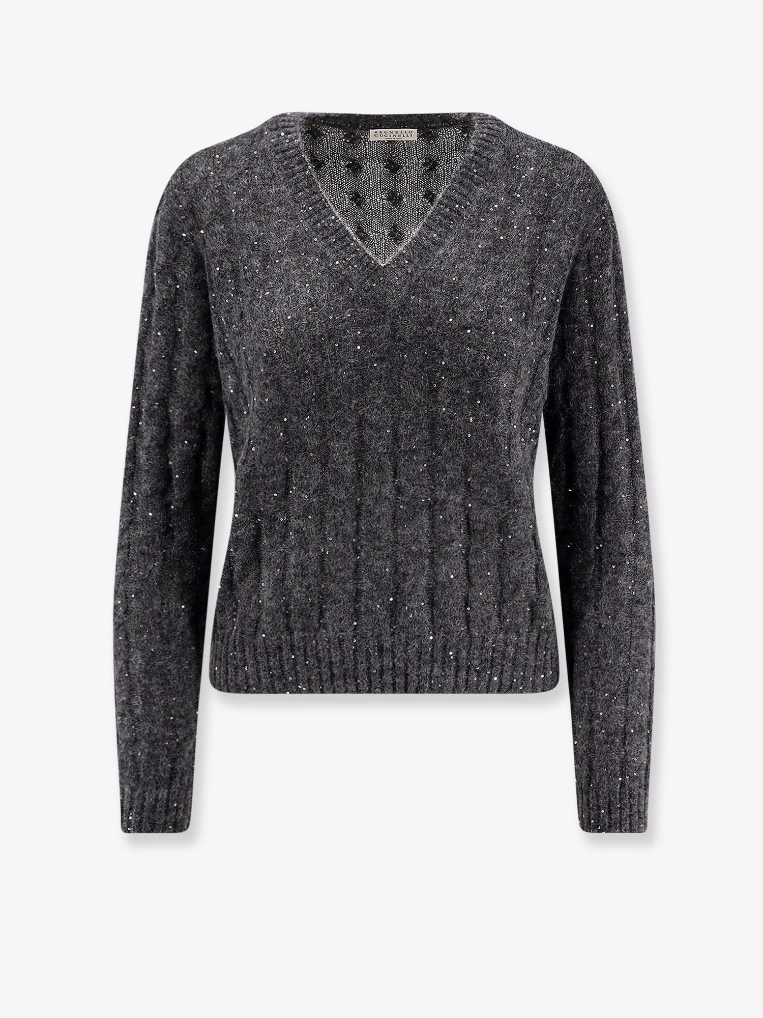 Brunello Cucinelli Wool Blend Sweater With All-Over Sequins Size L / US 10 / IT 46 - 4 Thumbnail