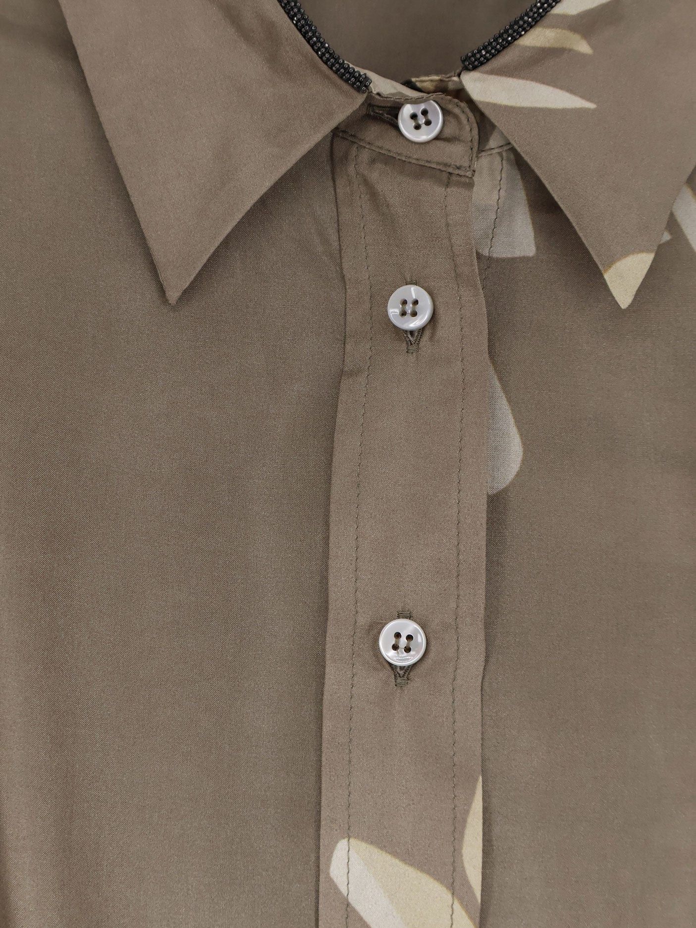 Brunello Cucinelli Silk Shirt With Belt Size XS / US 0-2 / IT 36-38 - 3 Thumbnail