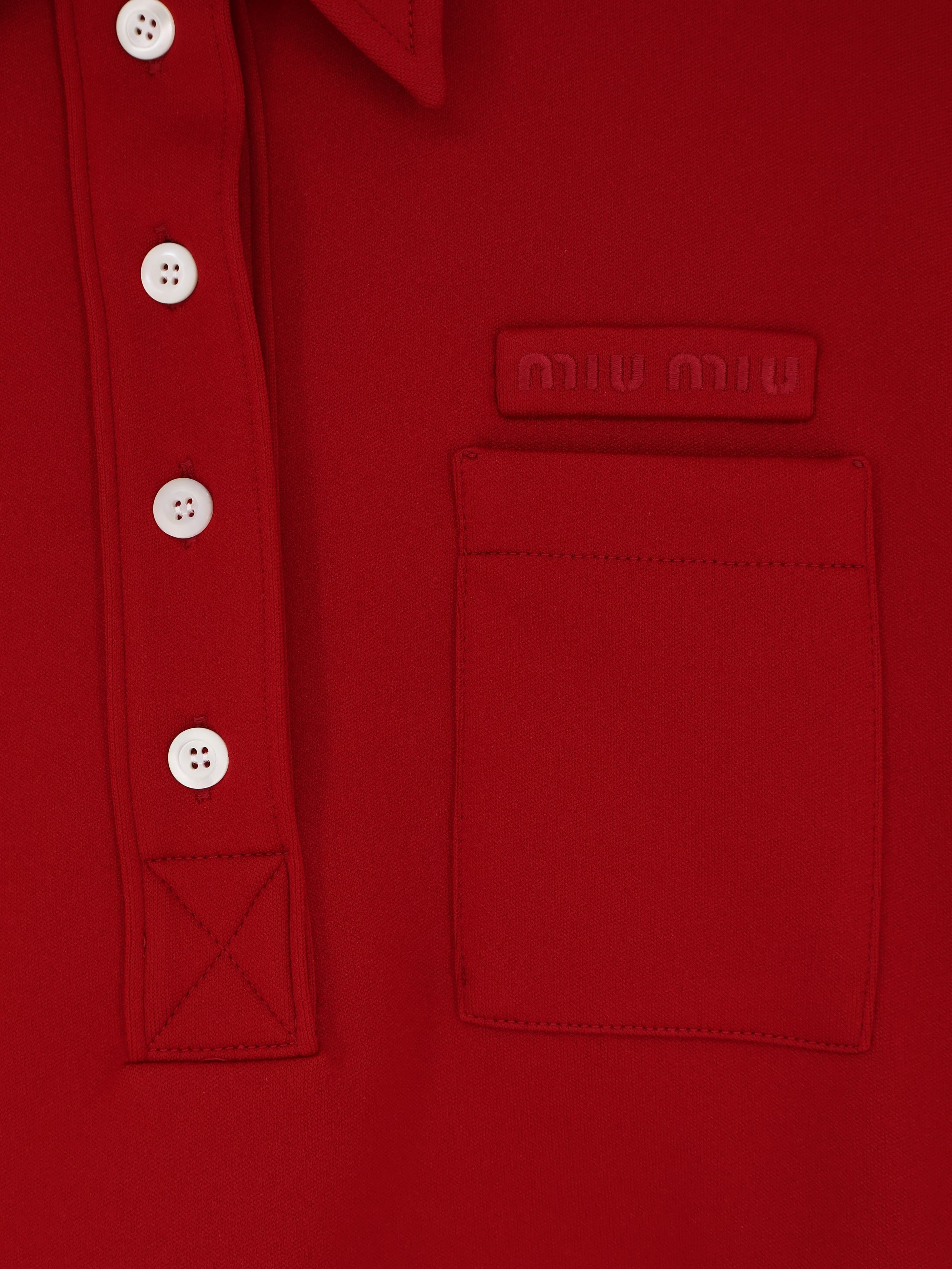 Miu Miu Polo Shirt With Lettering Logo Patch Size M / US 6-8 / IT 42-44 - 3 Thumbnail