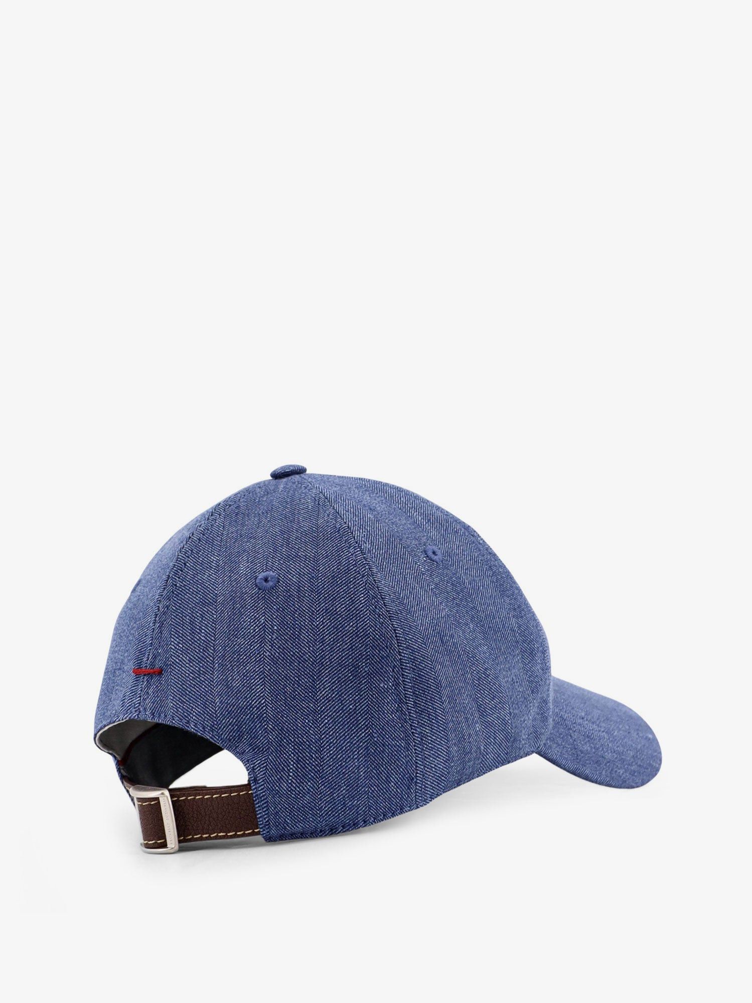 Brunello Cucinelli Linen And Virgin Wool Blend Hat With Embroidered Logo On The Front Size ONE SIZE - 3 Thumbnail
