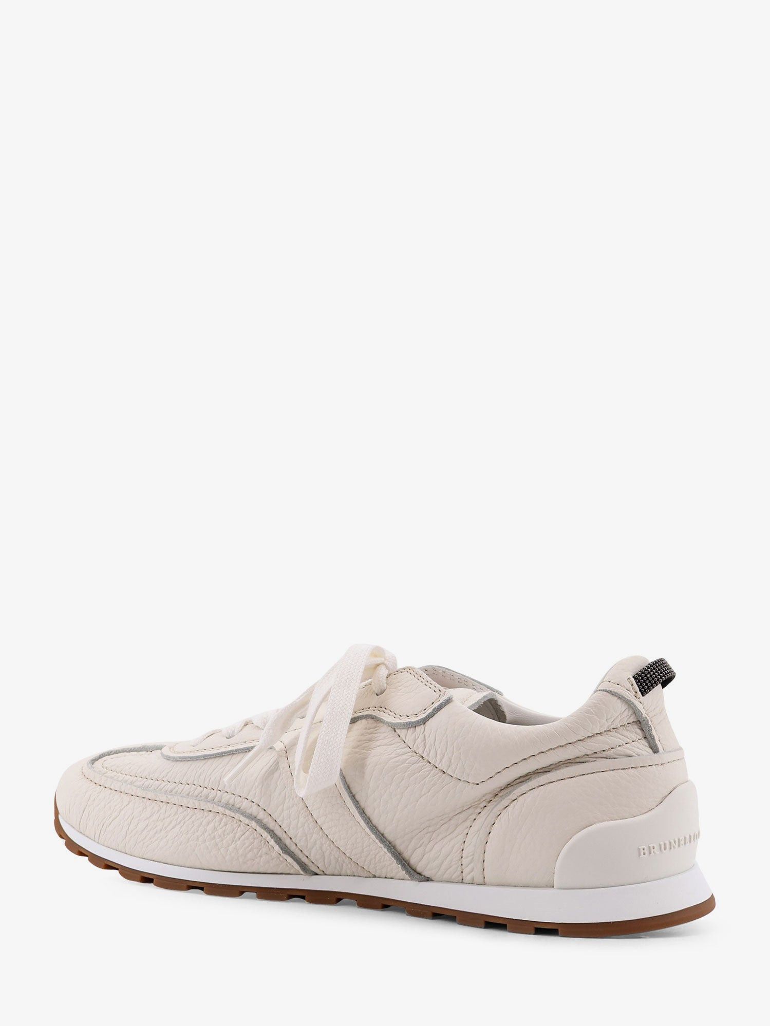 Brunello Cucinelli Leather Sneakers With Monili On The Back Size US 8 / IT 38 - 3 Thumbnail