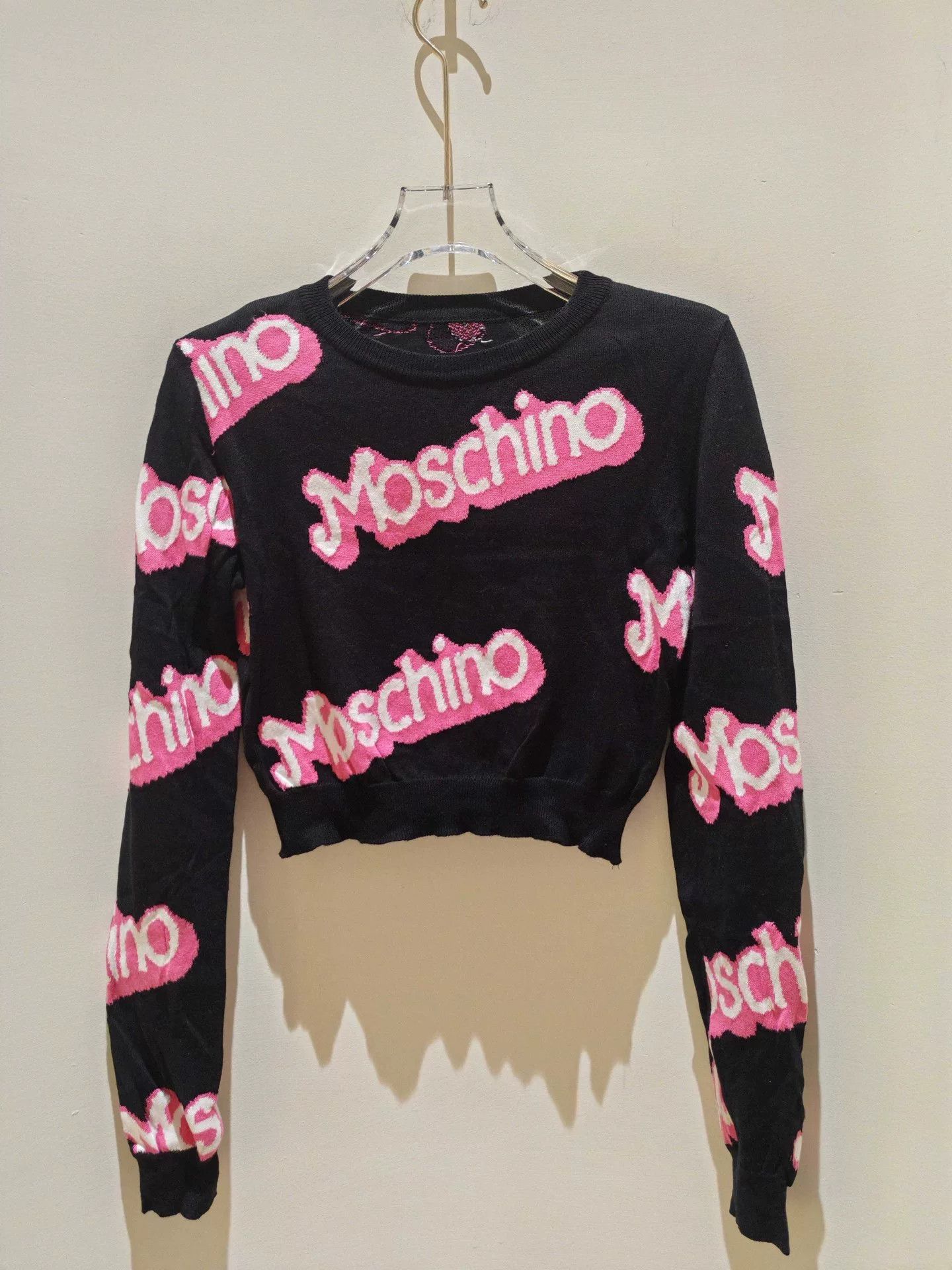 Moschino Moschino Black Knit Crop Top Skirt Set Size M / US 6-8 / IT 42-44 - 2 Thumbnail