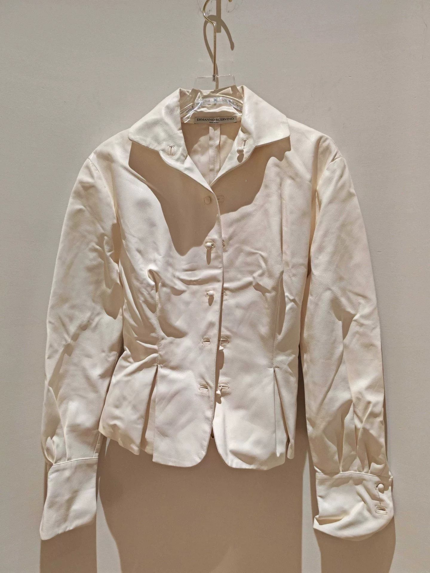 Ermanno Scervino Ermanno Scervino Beige Collar Leather Top Size M / US 6-8 / IT 42-44 - 5 Thumbnail