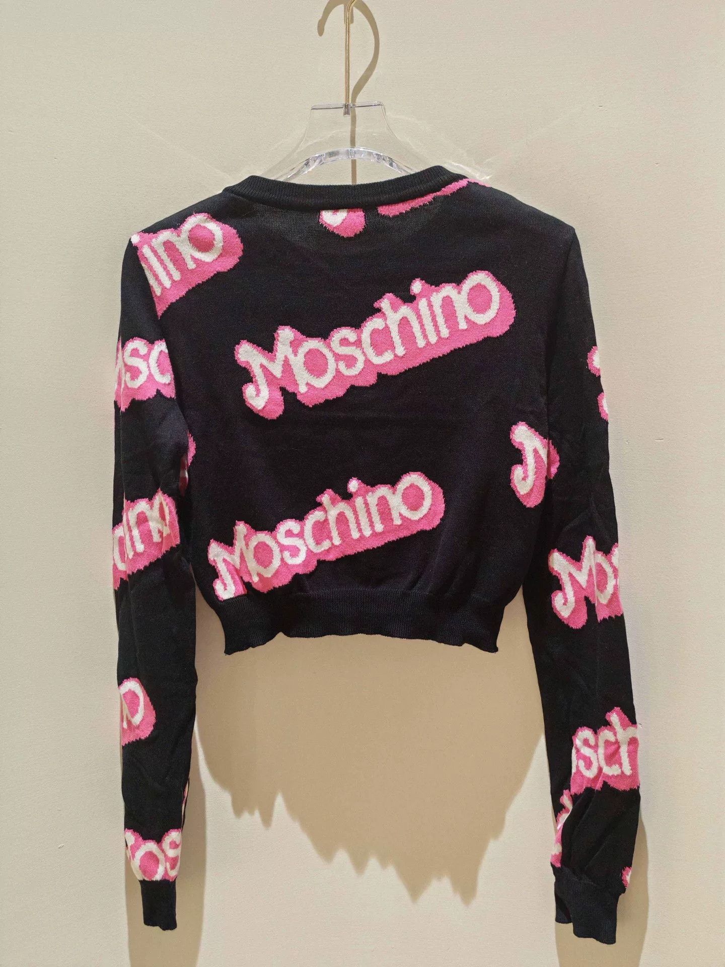 Moschino Moschino Black Knit Crop Top Skirt Set Size M / US 6-8 / IT 42-44 - 3 Thumbnail