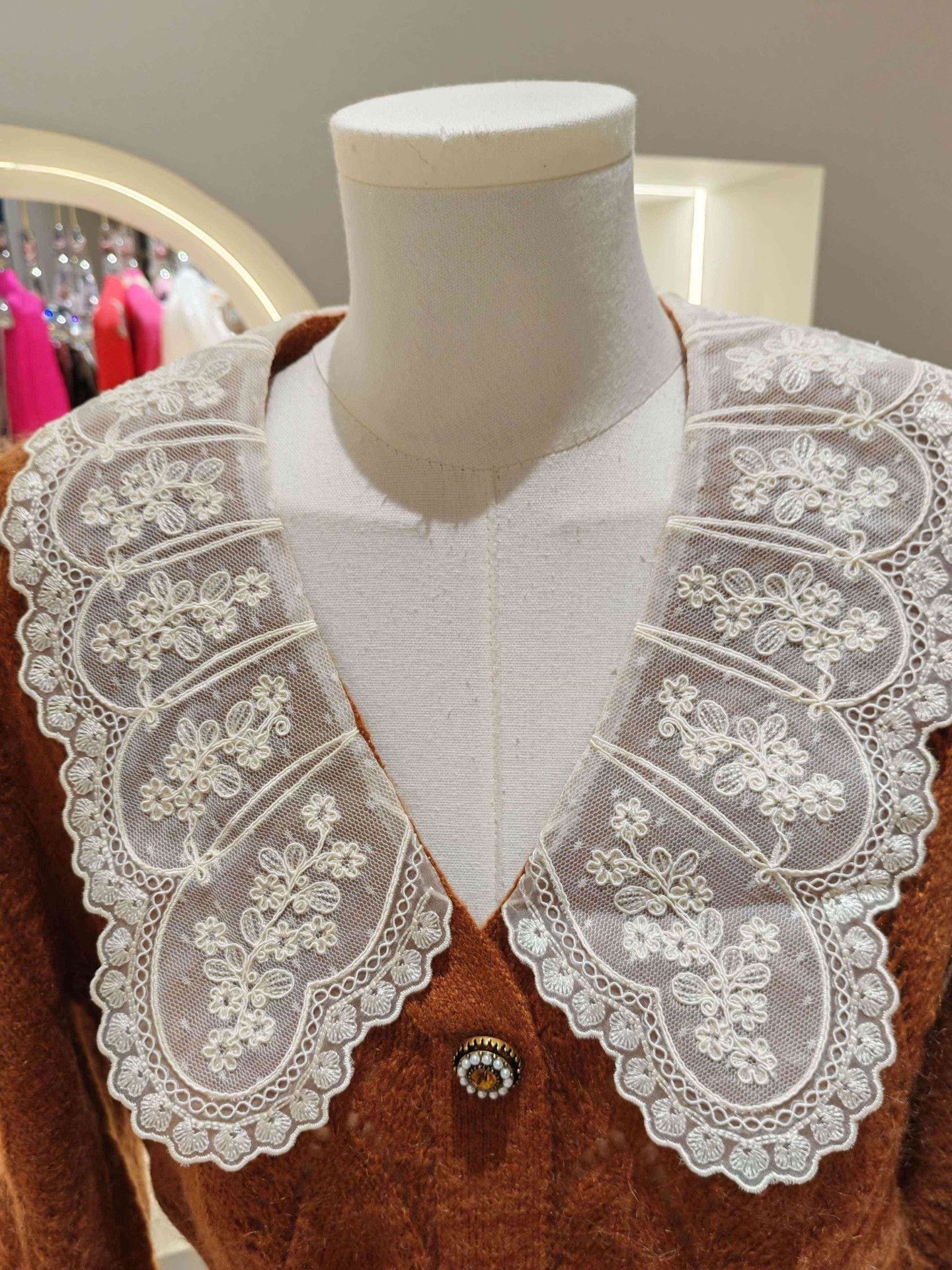 Joya Jorya Lace Collar Cardigan Size M / US 6-8 / IT 42-44 - 6 Thumbnail