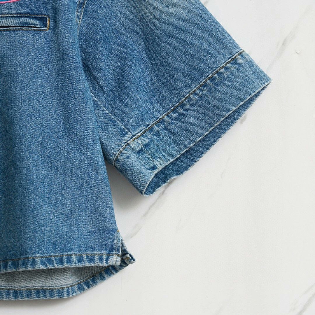 Other SJYP Embroidered Washed Denim Jacket Size S / US 4 / IT 40 - 3 Thumbnail