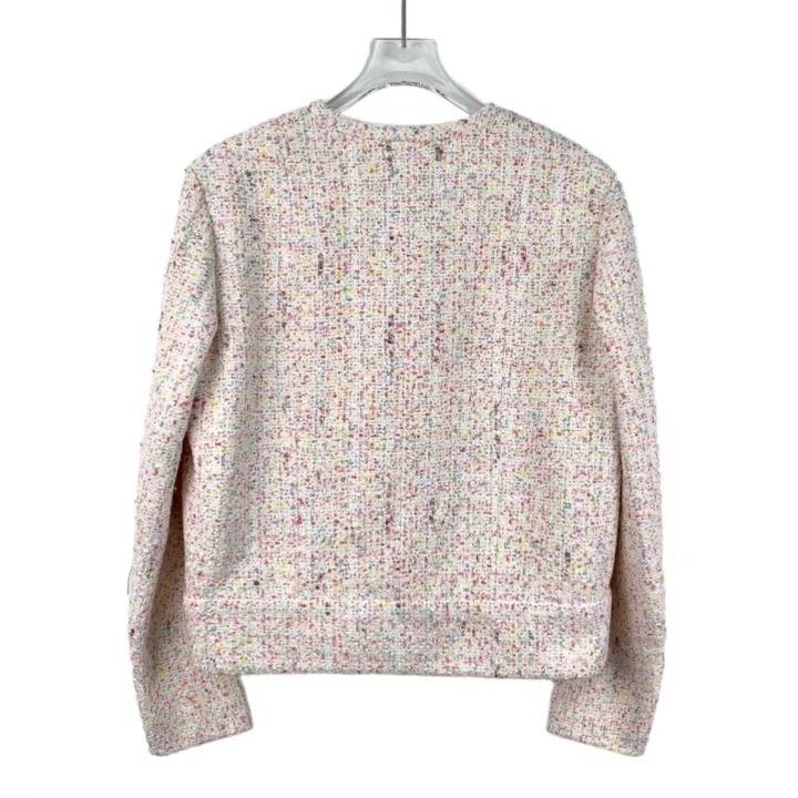 Chanel Chanel 25P Pink V-Neck Tweed Jacket Size S / US 4 / IT 40 - 2 Thumbnail