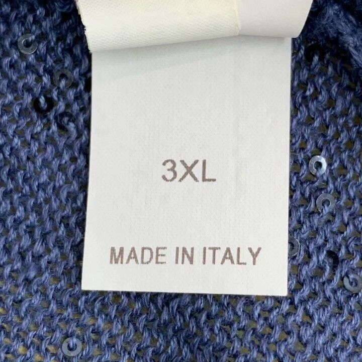 Brunello Cucinelli Brunello Cucinelli Blue Sequined Linen V-neck Knit Size M / US 6-8 / IT 42-44 - 7 Thumbnail