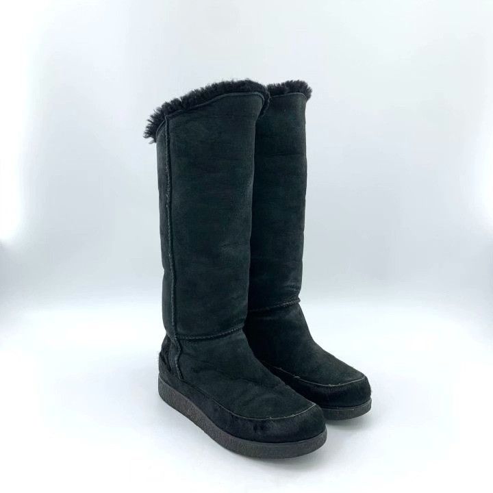 Other Stella Luna Black Fur-Lined Flat Mid-Calf Boots Size US 4 / IT 34 - 2 Thumbnail