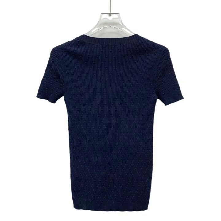 Chanel Chanel Dark Blue Double C Knit Top Size M / US 6-8 / IT 42-44 - 2 Thumbnail