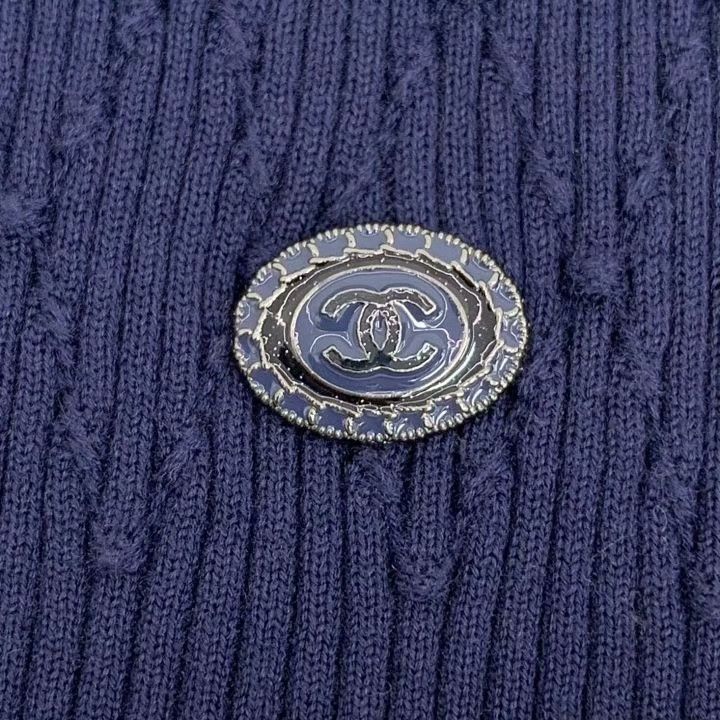 Chanel Chanel Dark Blue Double C Knit Top Size M / US 6-8 / IT 42-44 - 5 Thumbnail