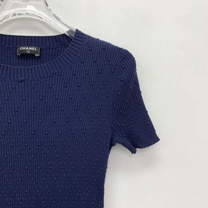 Chanel Chanel Dark Blue Double C Knit Top Size M / US 6-8 / IT 42-44 - 3 Thumbnail