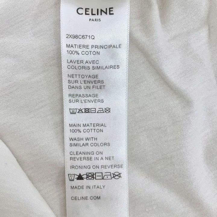 Celine Celine White Logo Embroidered Cotton T-shirt Size M / US 6-8 / IT 42-44 - 8 Thumbnail