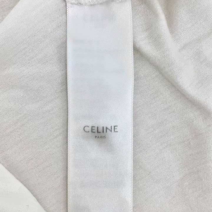 Celine Celine White Logo Embroidered Cotton T-shirt Size M / US 6-8 / IT 42-44 - 7 Thumbnail