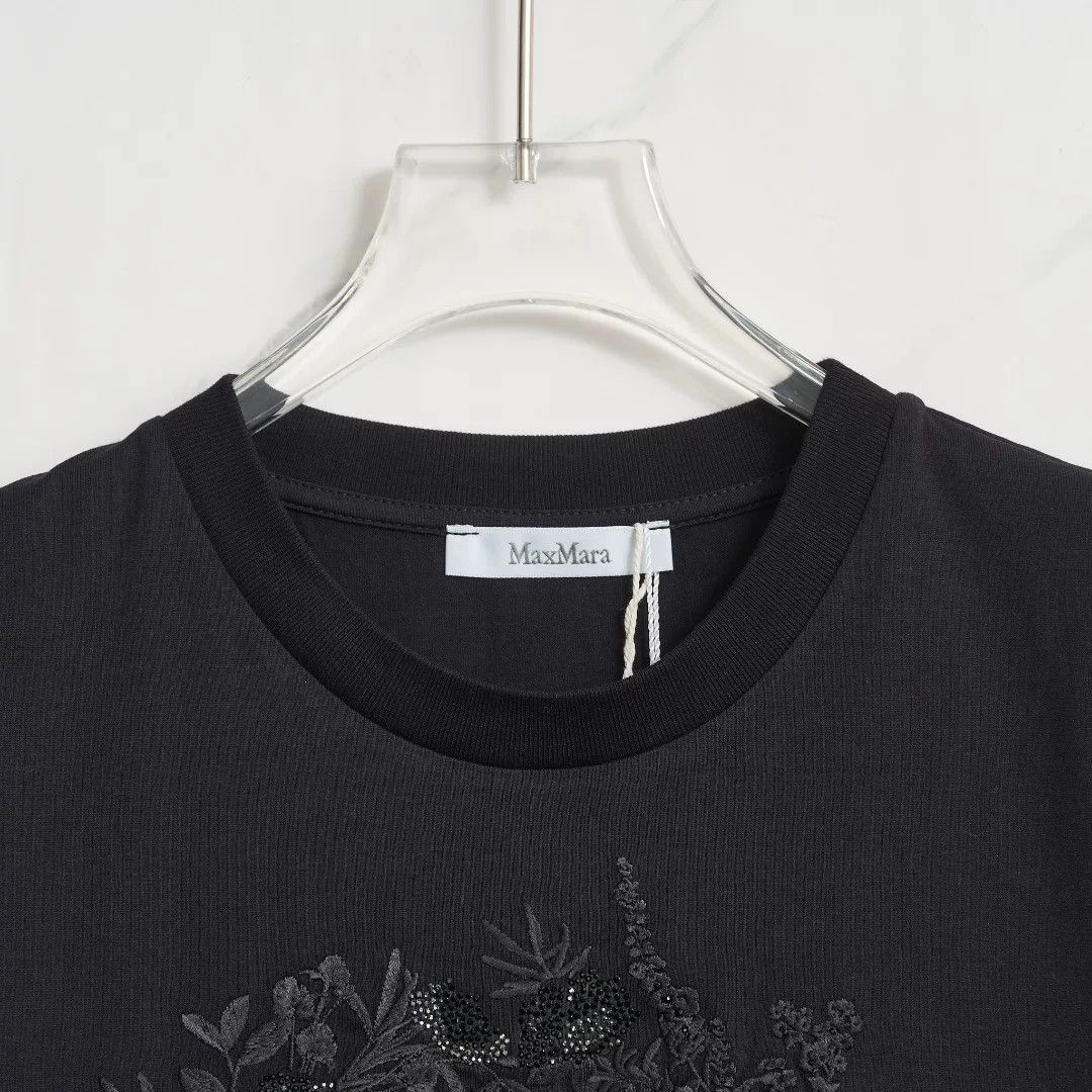 Max Mara Max Mara Women's Rhinestone Embroidered T-shirt Size M / US 6-8 / IT 42-44 - 2 Thumbnail
