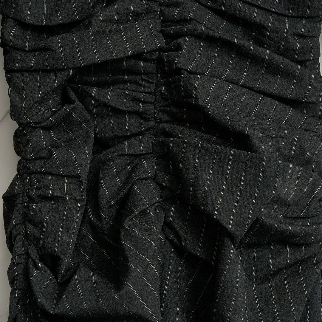Ganni Ganni Women's Striped Pleated V-neck Dress Size M / US 6-8 / IT 42-44 - 3 Thumbnail