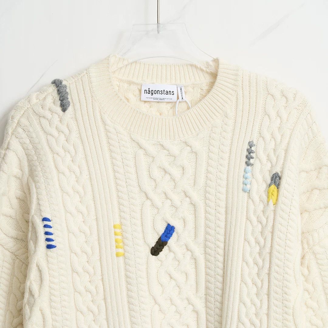 NANGA Nagonstans Women's Loose Cable Knit Sweater Size M / US 6-8 / IT 42-44 - 2 Thumbnail