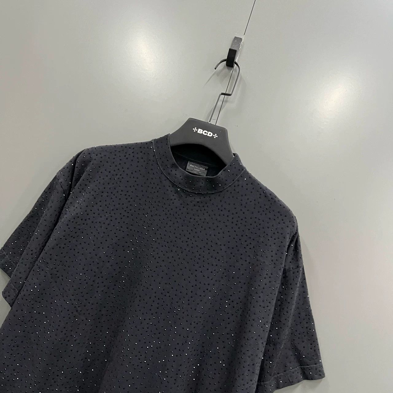 Balenciaga Balenciaga Black Rhinestone Crew Neck Tee Size S / US 4 / IT 40 - 2 Thumbnail