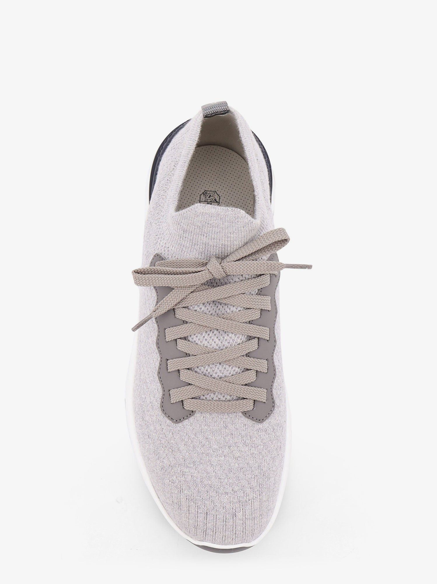 Brunello Cucinelli Low-Top Cotton Knit And Leather Sneakers Size US 12 / EU 45 - 5 Thumbnail