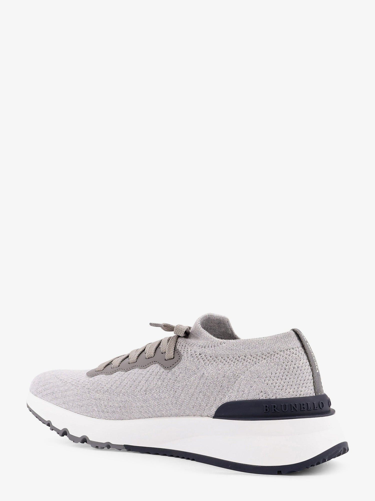 Brunello Cucinelli Low-Top Cotton Knit And Leather Sneakers Size US 12 / EU 45 - 3 Thumbnail