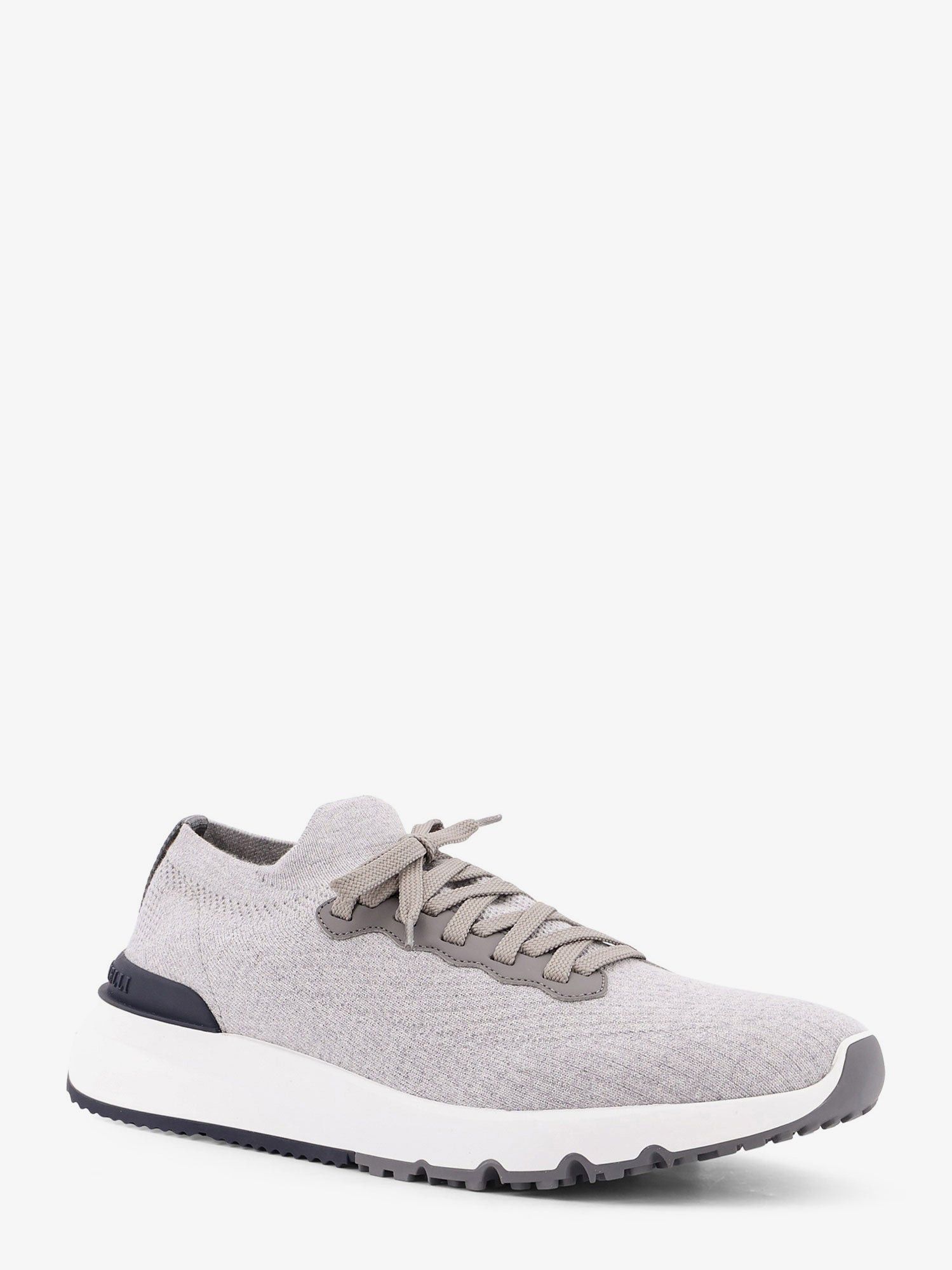 Brunello Cucinelli Low-Top Cotton Knit And Leather Sneakers Size US 12 / EU 45 - 2 Thumbnail