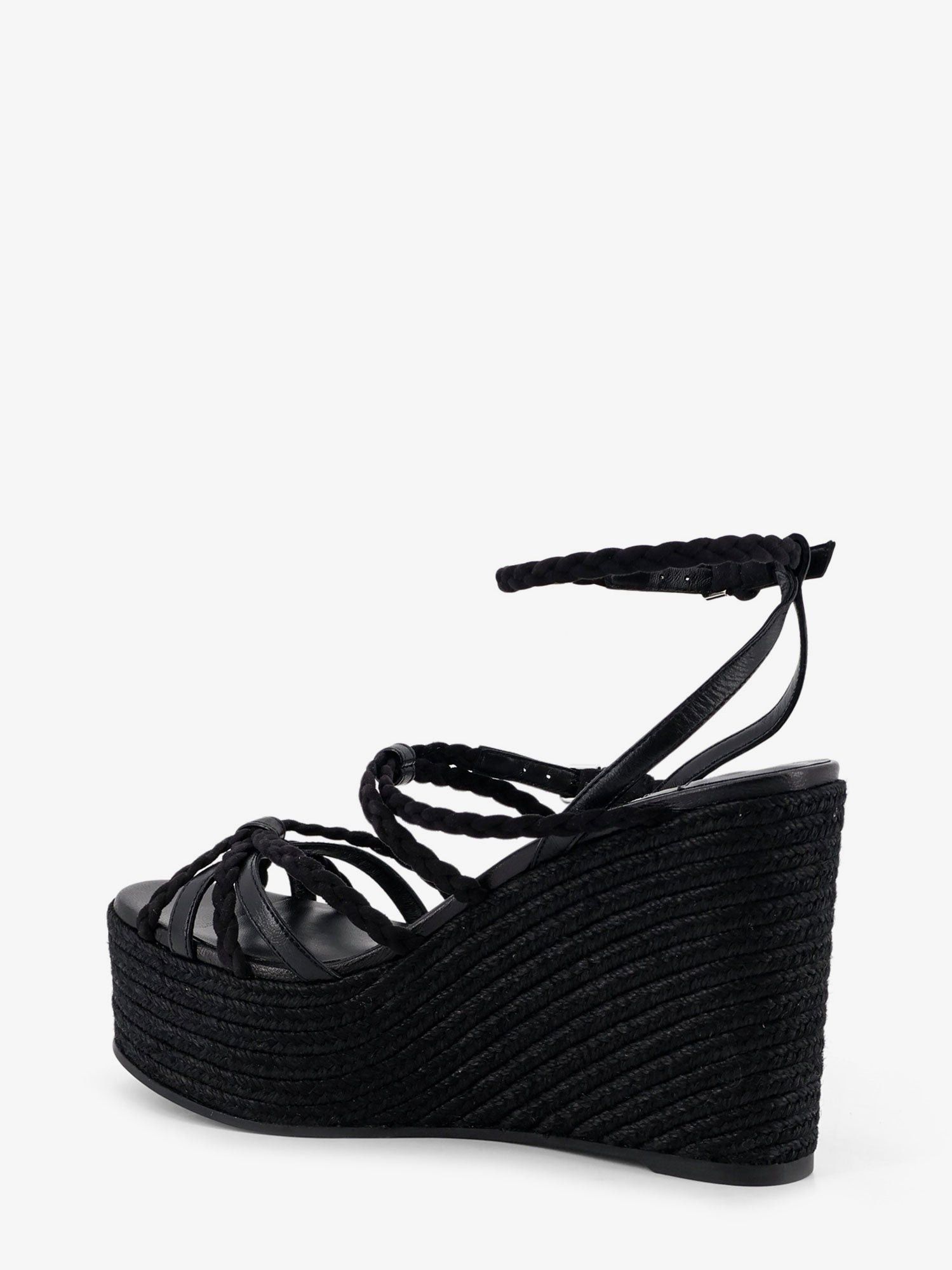 Jimmy Choo Nyra Leather And Raffia Sandals Size US 7.5 / IT 37.5 - 3 Thumbnail