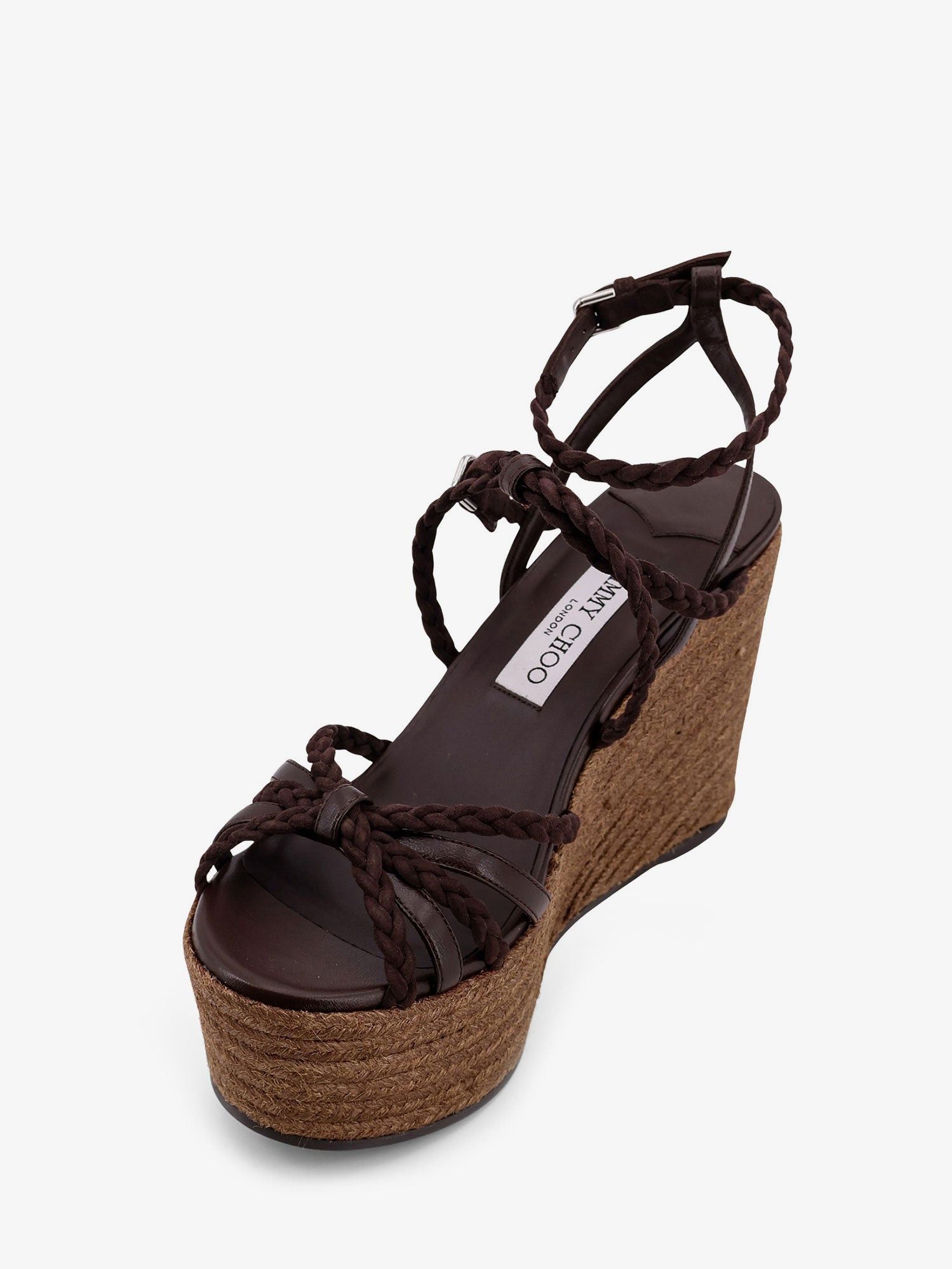 Jimmy Choo Nyra Leather And Raffia Sandals Size US 8.5 / IT 38.5 - 4 Thumbnail