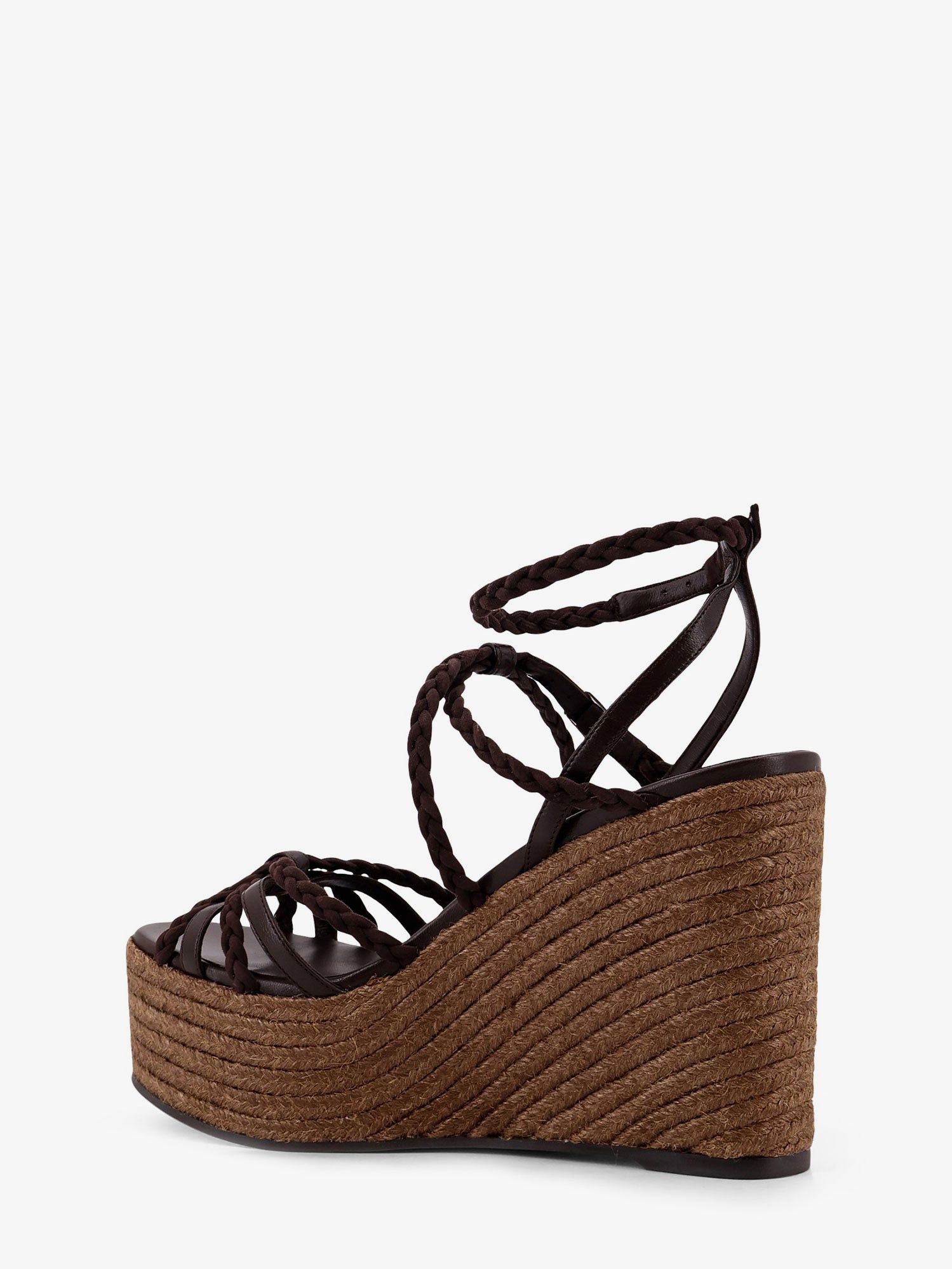 Jimmy Choo Nyra Leather And Raffia Sandals Size US 8.5 / IT 38.5 - 3 Thumbnail