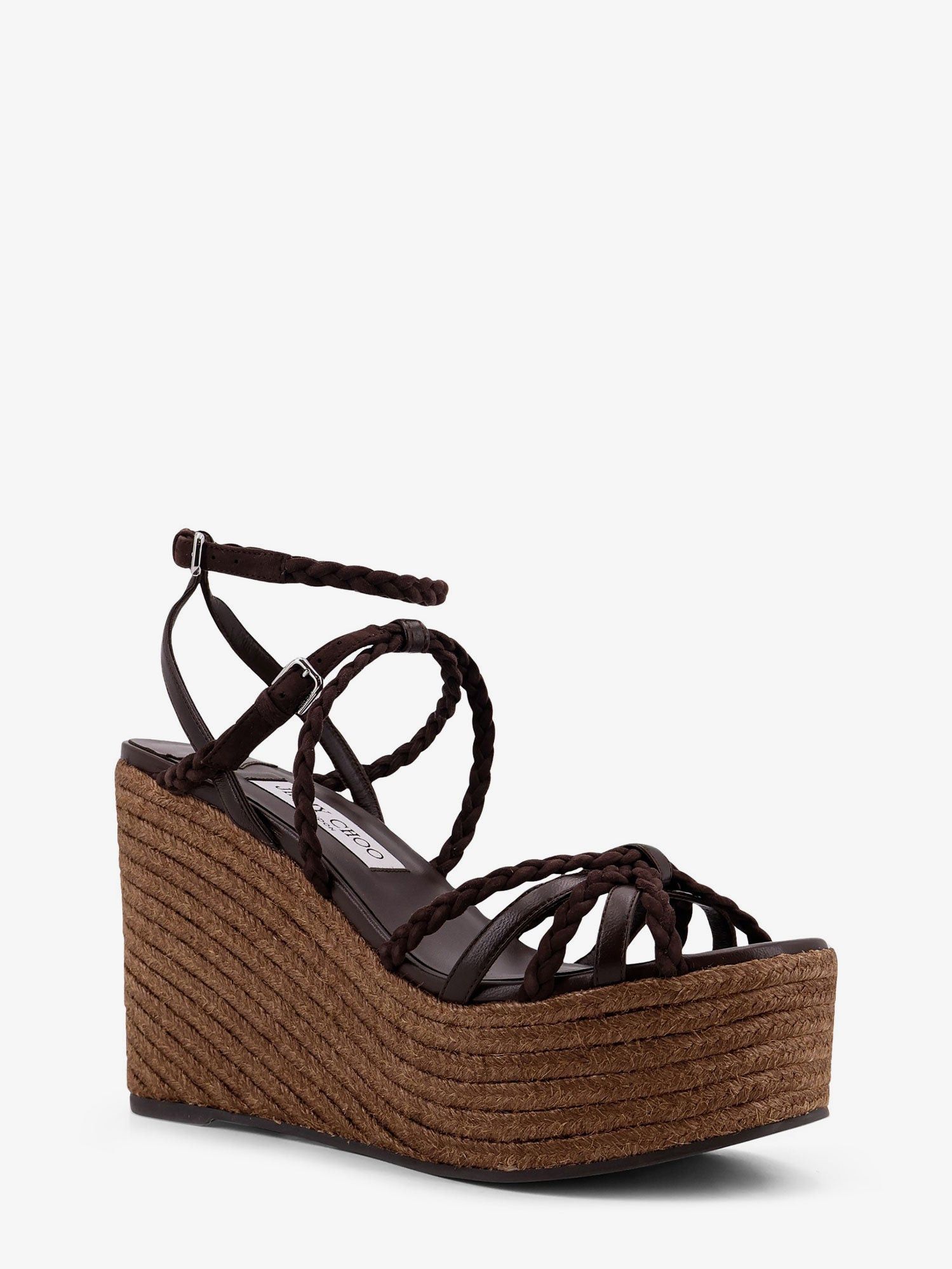 Jimmy Choo Nyra Leather And Raffia Sandals Size US 9 / IT 39 - 2 Thumbnail
