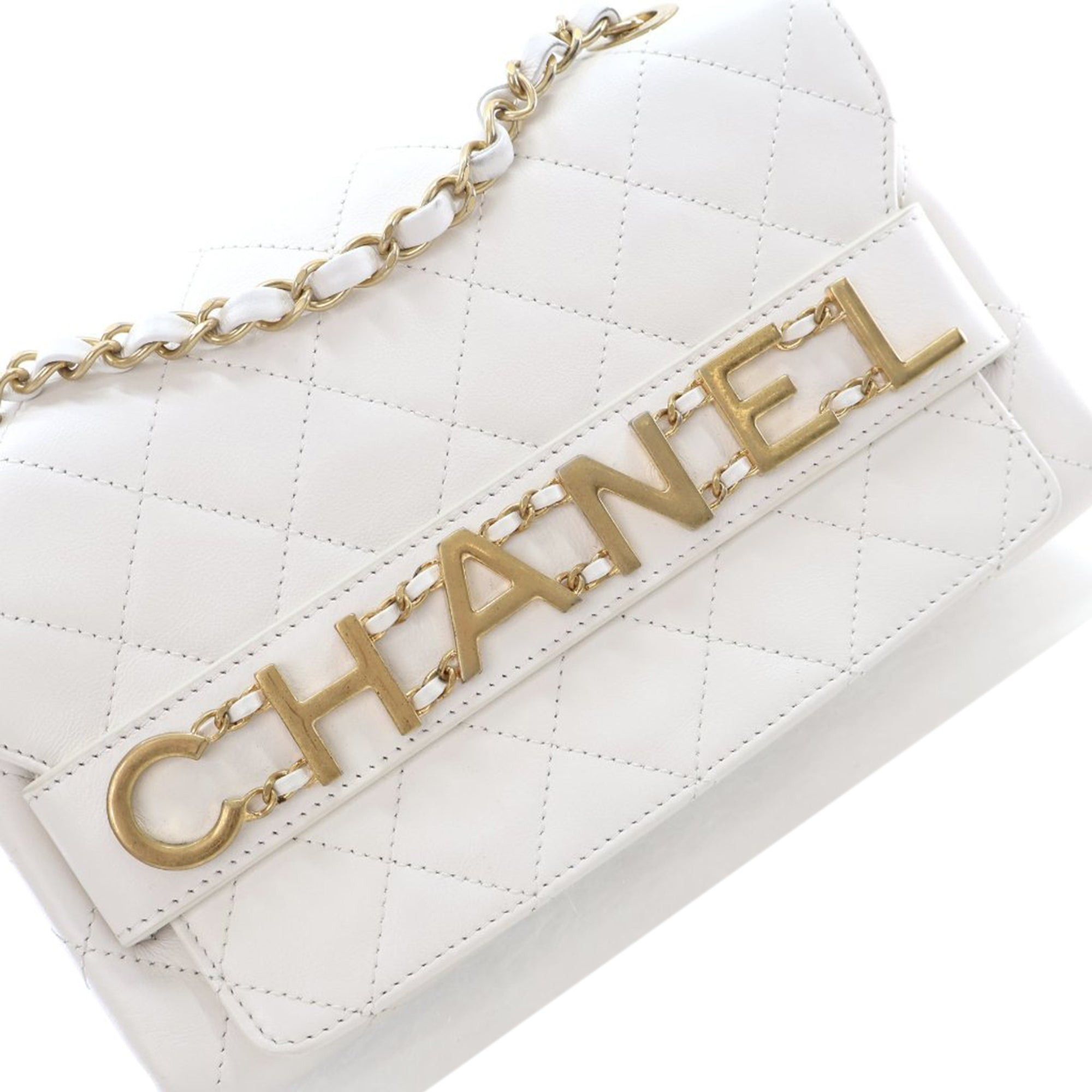 Chanel Medium Quilted Calfskin Logo Enchained Flap Size ONE SIZE - 10 Thumbnail