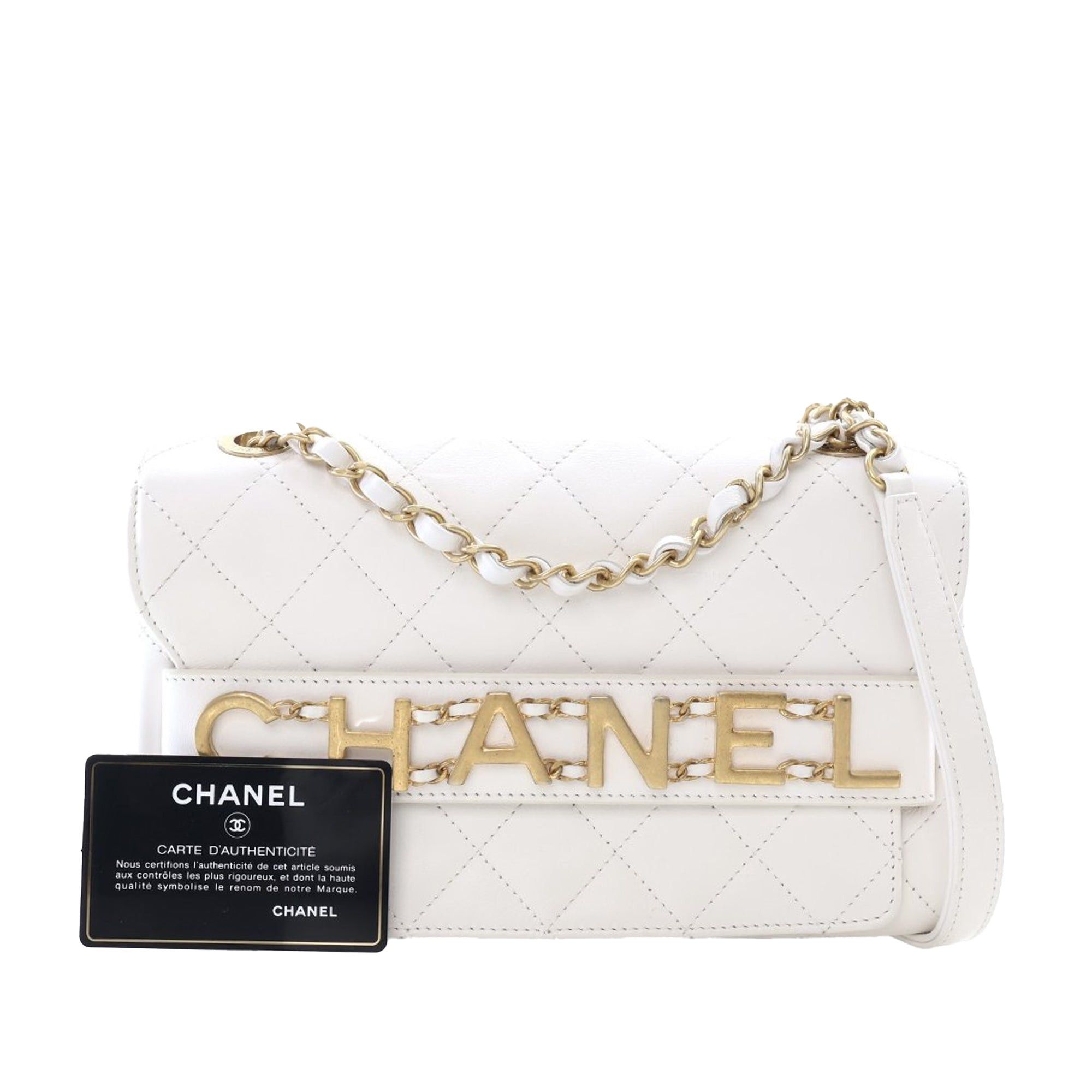 Chanel Medium Quilted Calfskin Logo Enchained Flap Size ONE SIZE - 13 Thumbnail