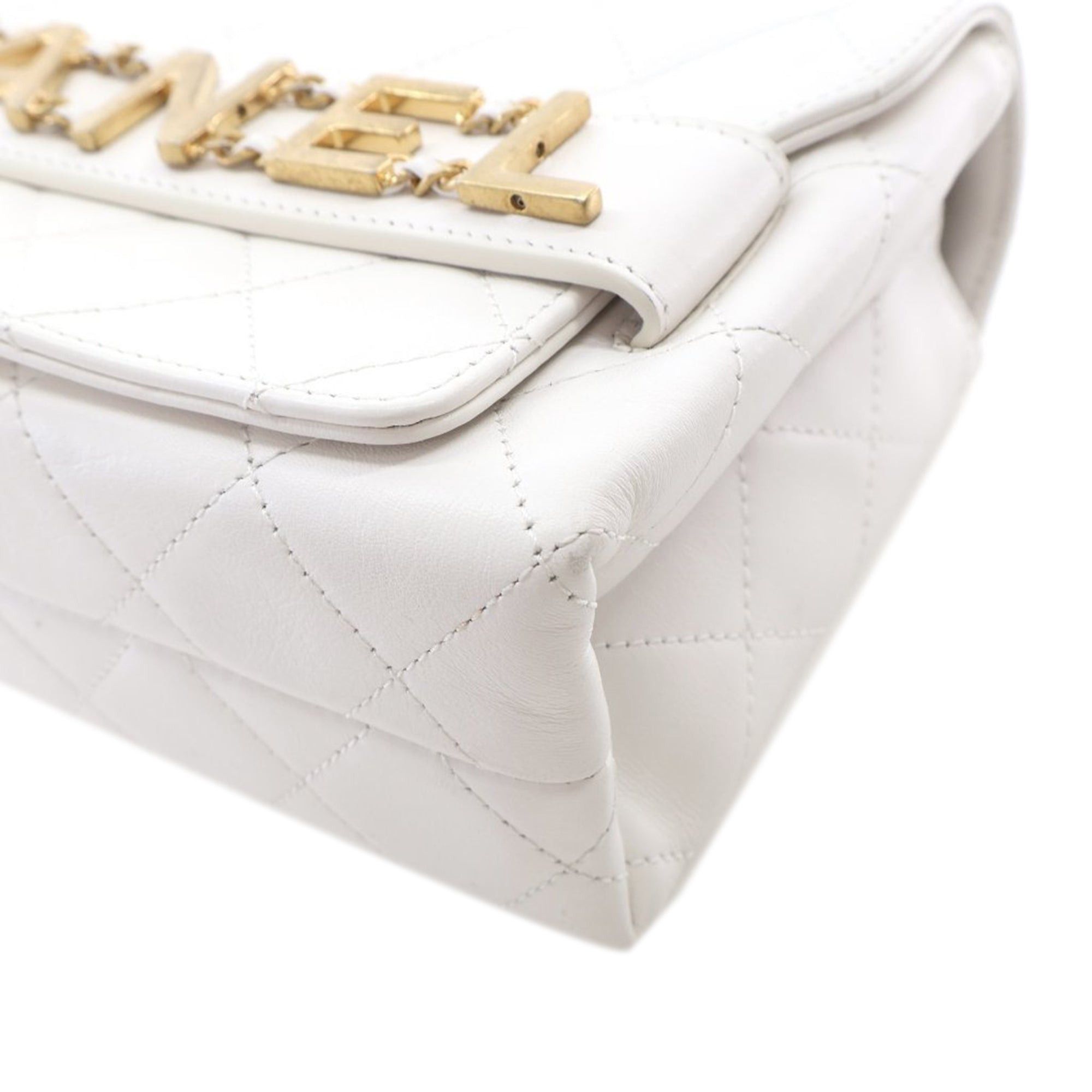 Chanel Medium Quilted Calfskin Logo Enchained Flap Size ONE SIZE - 9 Thumbnail