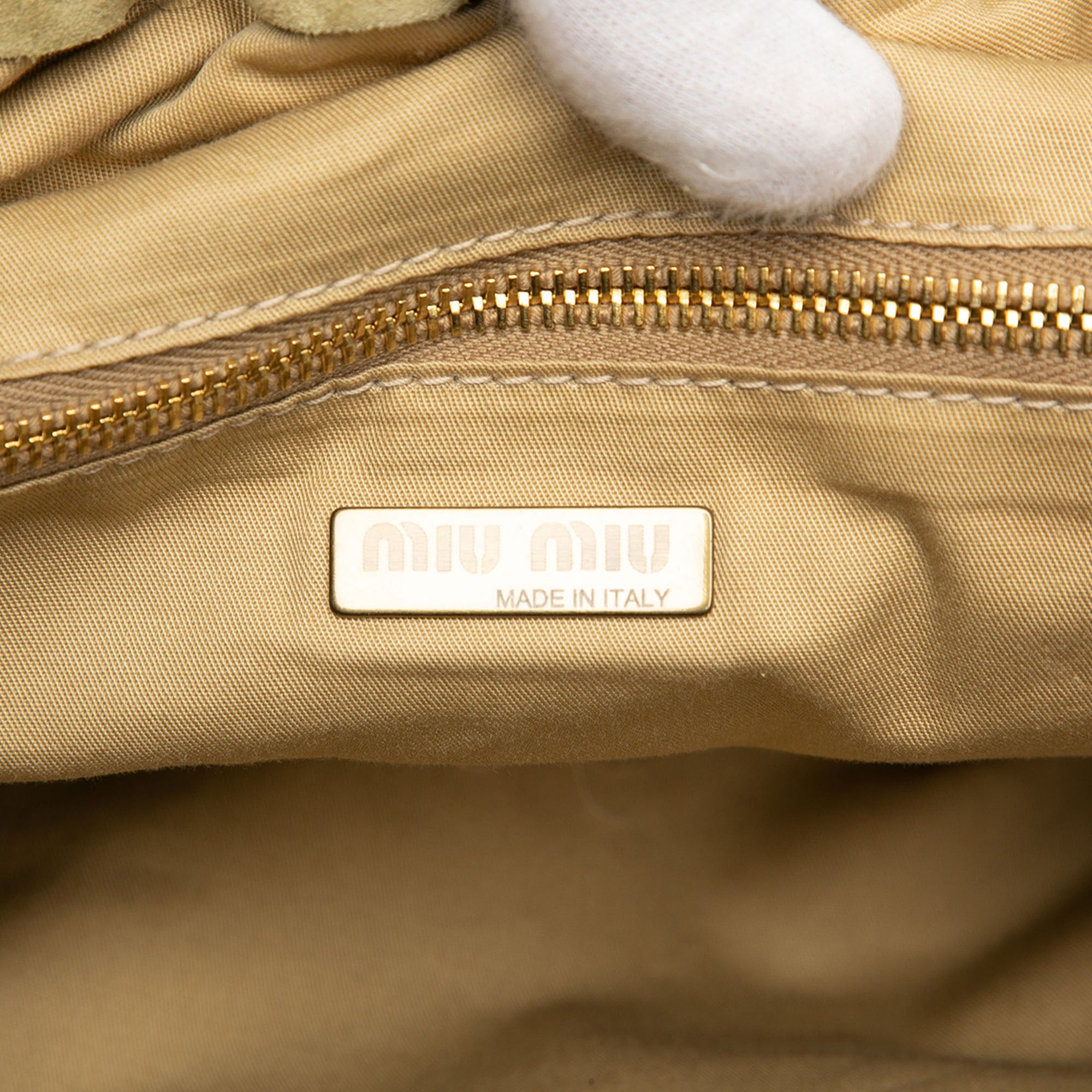 Miu Miu Laser Cut Suede Bamboo Top Handle Bag Size ONE SIZE - 5 Thumbnail