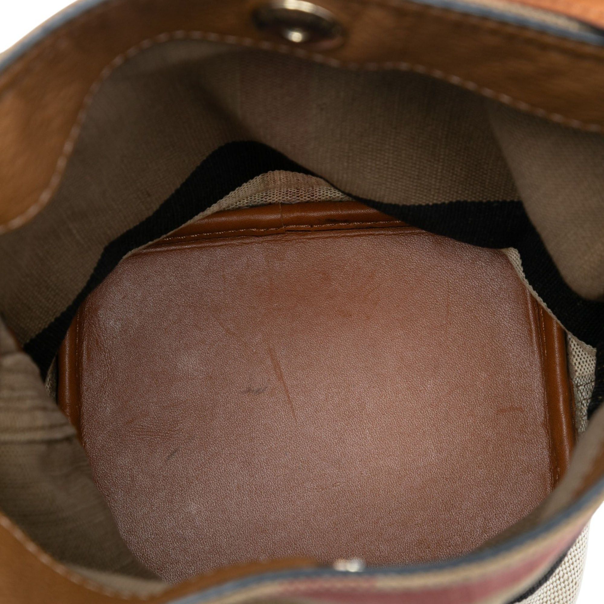Burberry Mini Mega Check Canvas Ashby Tassel Bucket Bag Size ONE SIZE - 4 Thumbnail