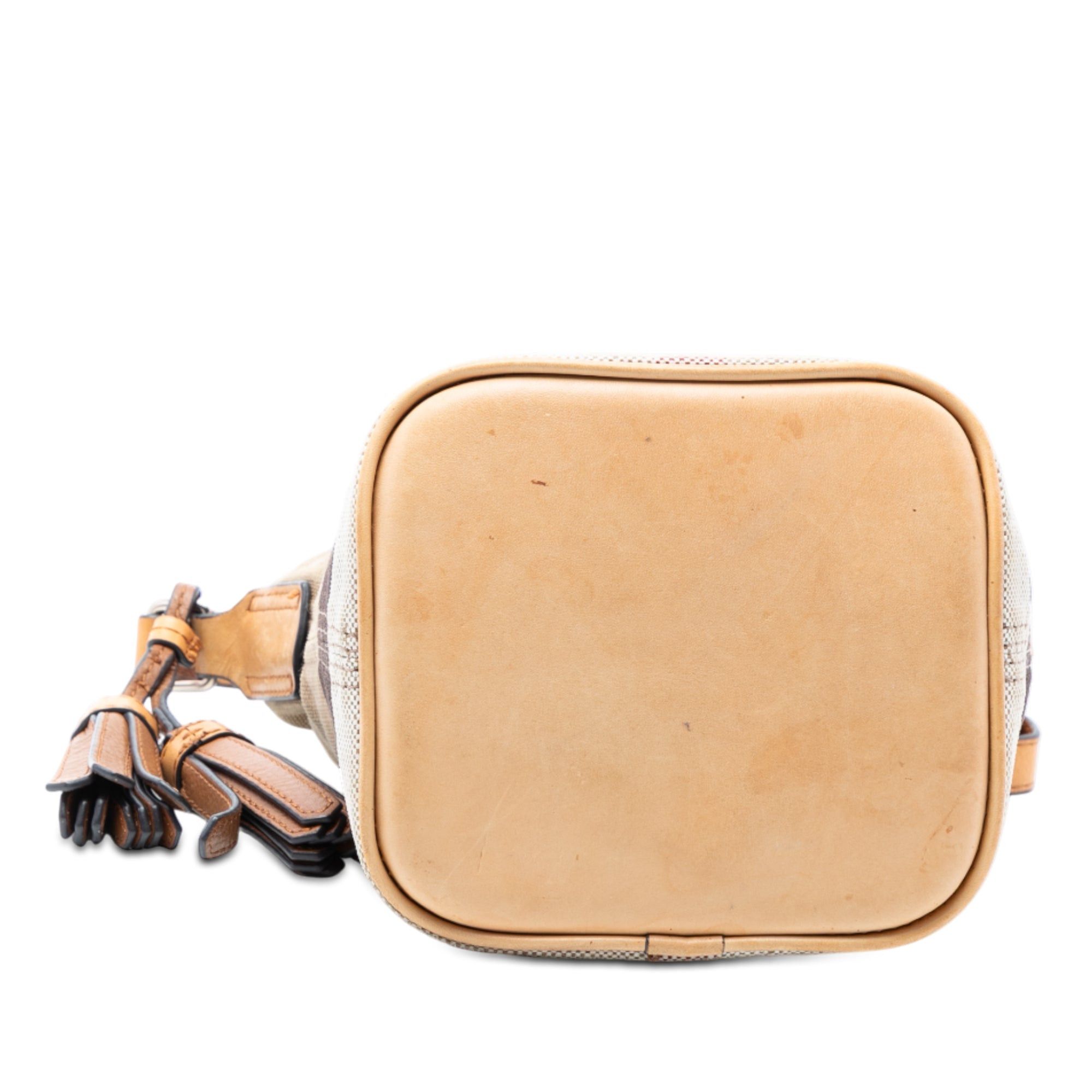 Burberry Mini Mega Check Canvas Ashby Tassel Bucket Bag Size ONE SIZE - 3 Thumbnail