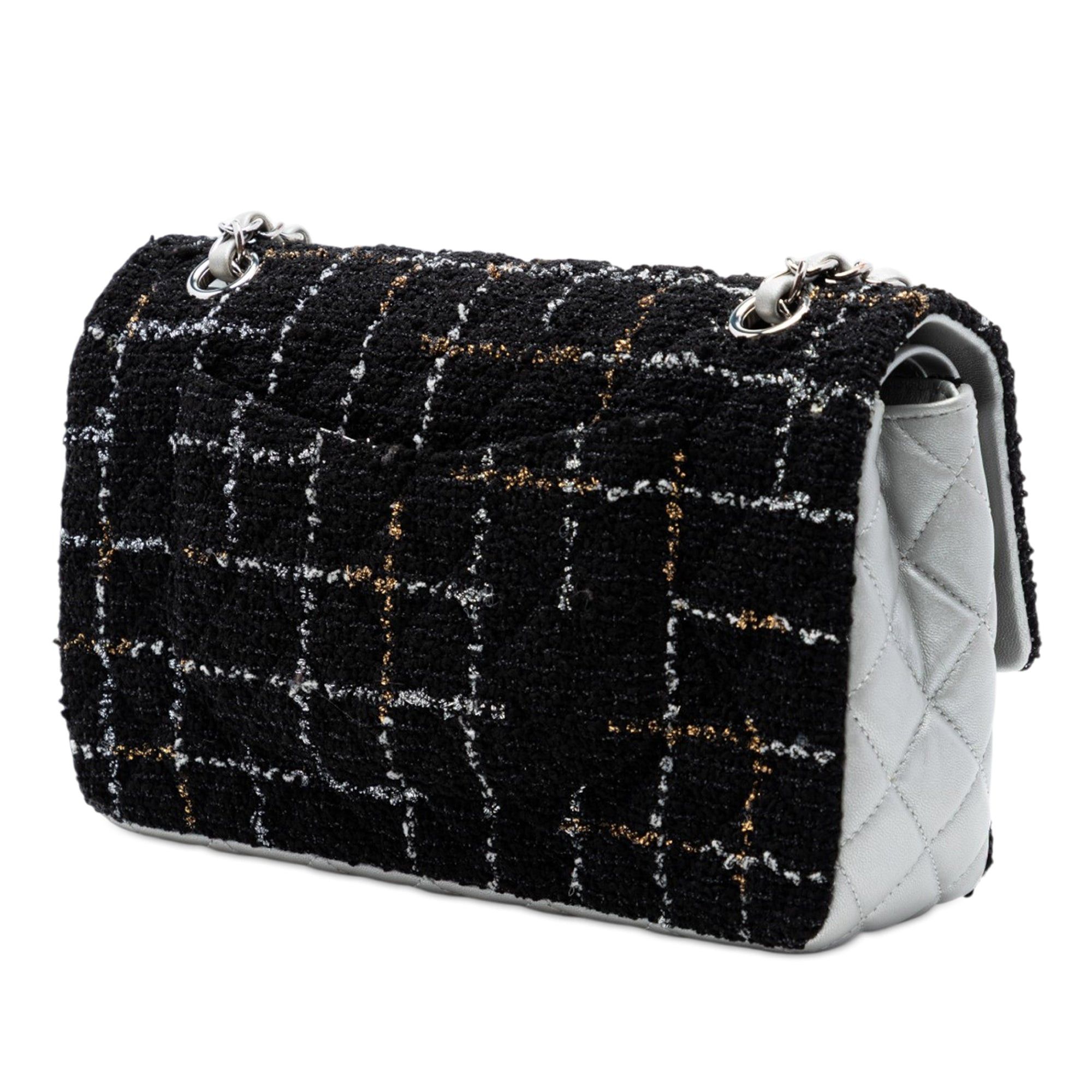 Chanel Medium Classic Quilted Tweed and Metallic Lambskin Double Flap Size ONE SIZE - 2 Thumbnail