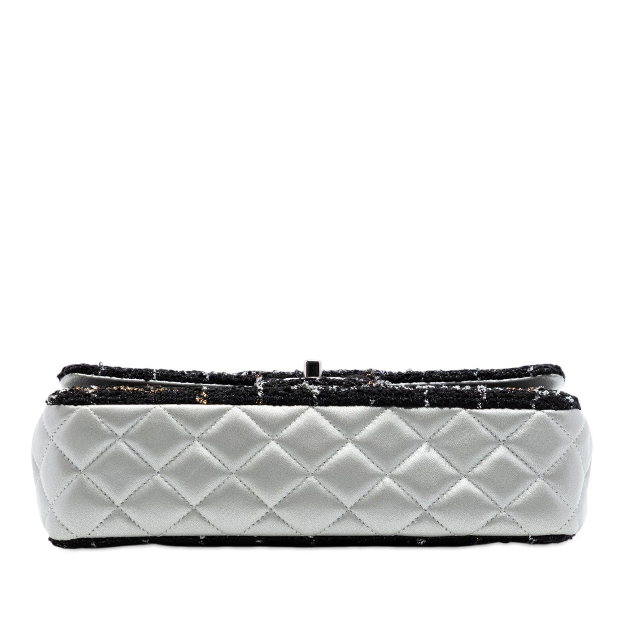 Chanel Medium Classic Quilted Tweed and Metallic Lambskin Double Flap Size ONE SIZE - 3 Thumbnail