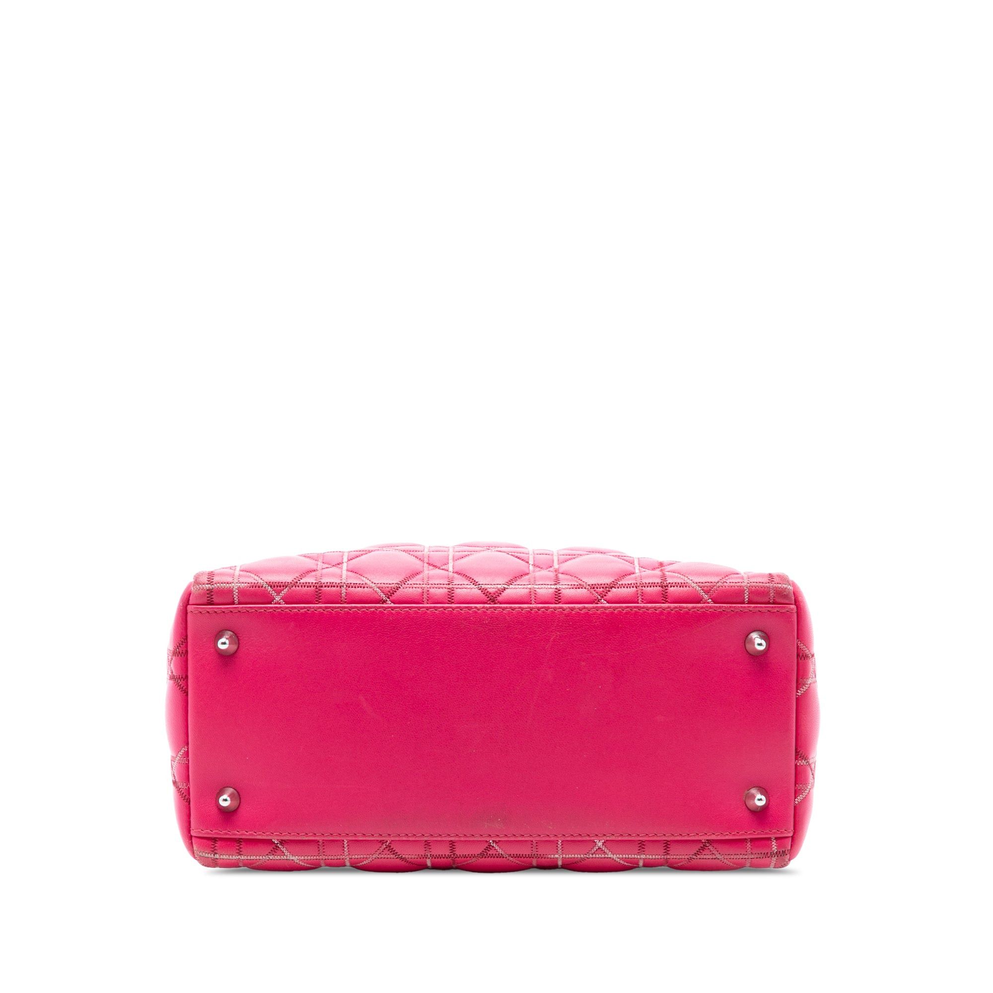 Dior Medium Lambskin Cannage Contrast Stitch Lady Dior Size ONE SIZE - 3 Thumbnail
