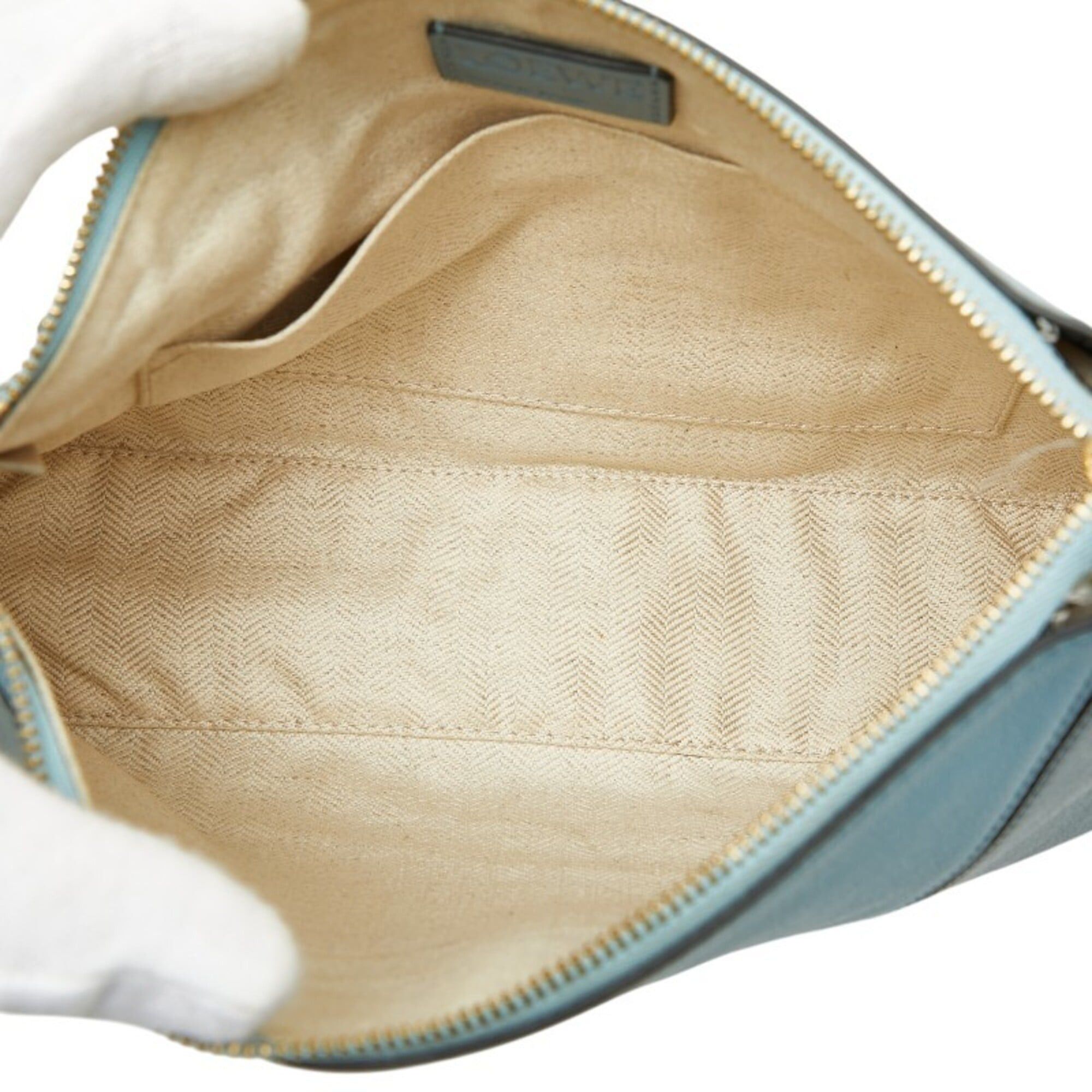 Loewe Loewe Anagram Puzzle Shoulder Bag, Blue Leather, Women's LOEWE Size ONE SIZE - 9 Thumbnail