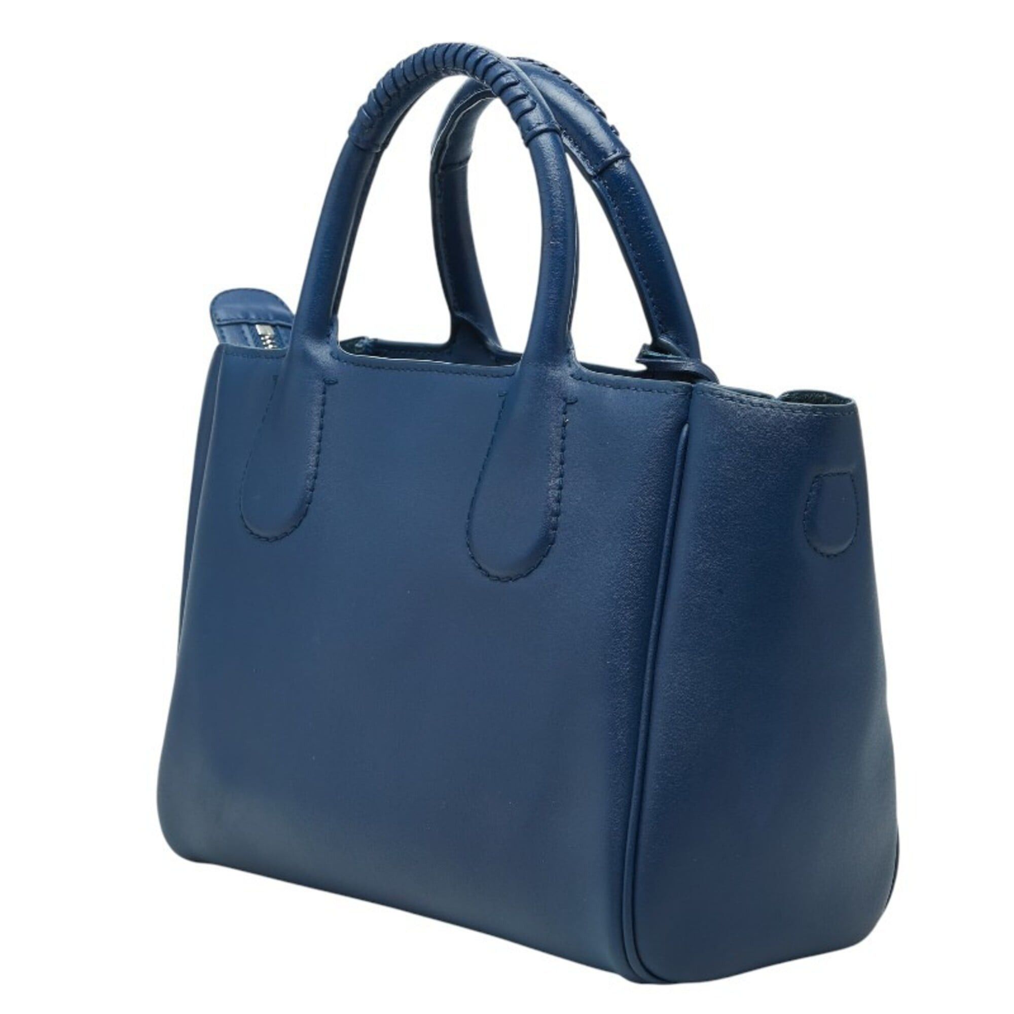 Salvatore Ferragamo Salvatore Ferragamo Nolita Handbag Shoulder Bag 2WAY EE-21 E621 Blue Leather Women's Size ONE SIZE - 2 Thumbnail