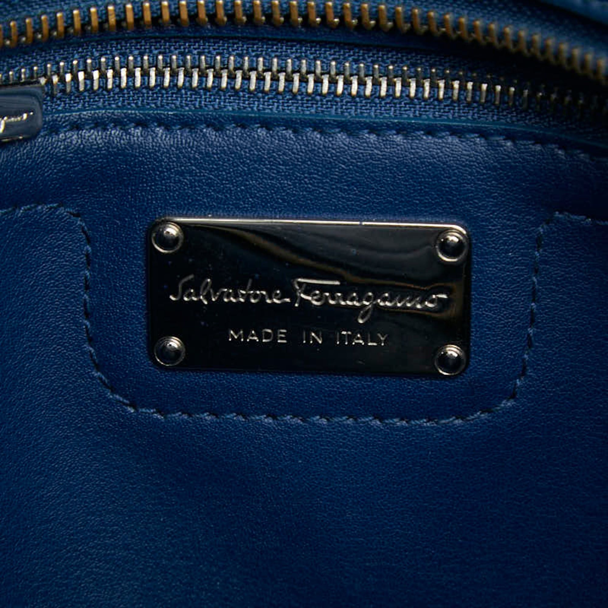 Salvatore Ferragamo Salvatore Ferragamo Nolita Handbag Shoulder Bag 2WAY EE-21 E621 Blue Leather Women's Size ONE SIZE - 9 Thumbnail