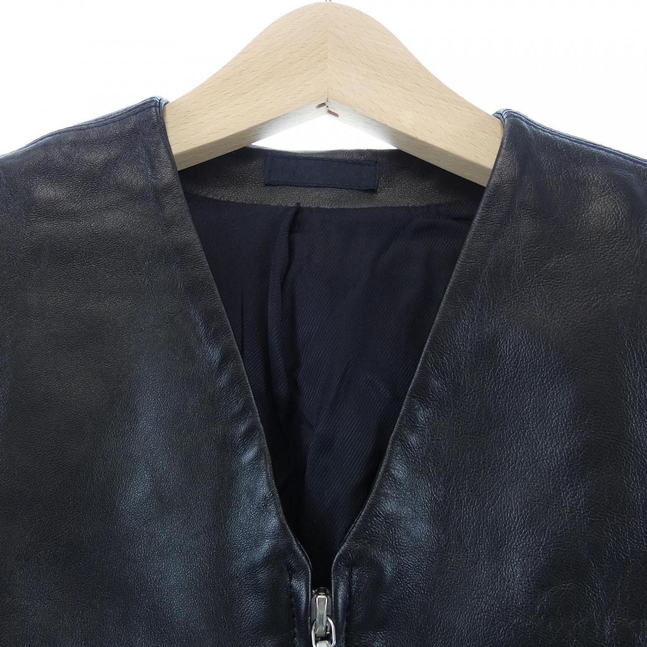 Other Other Omar Afridi Lamb Leather Vest Leather Tops DUTY FREE for USA Size ONE SIZE - 5 Thumbnail