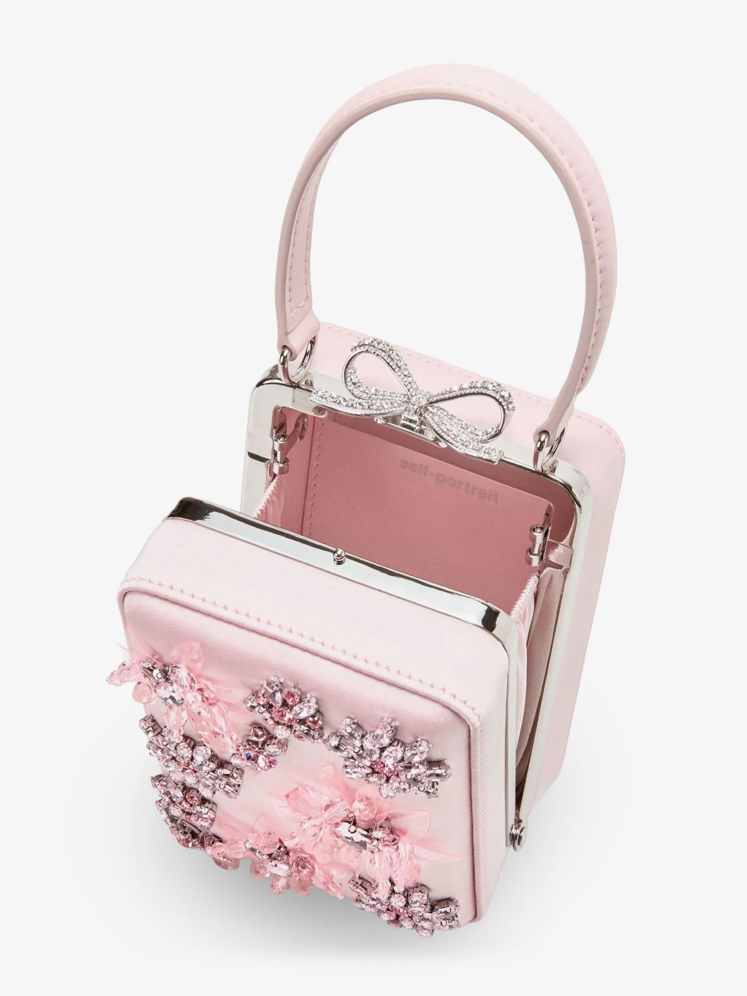 Self-Portrait Satin Crossbody Bag With Crystal Details Size ONE SIZE - 4 Thumbnail